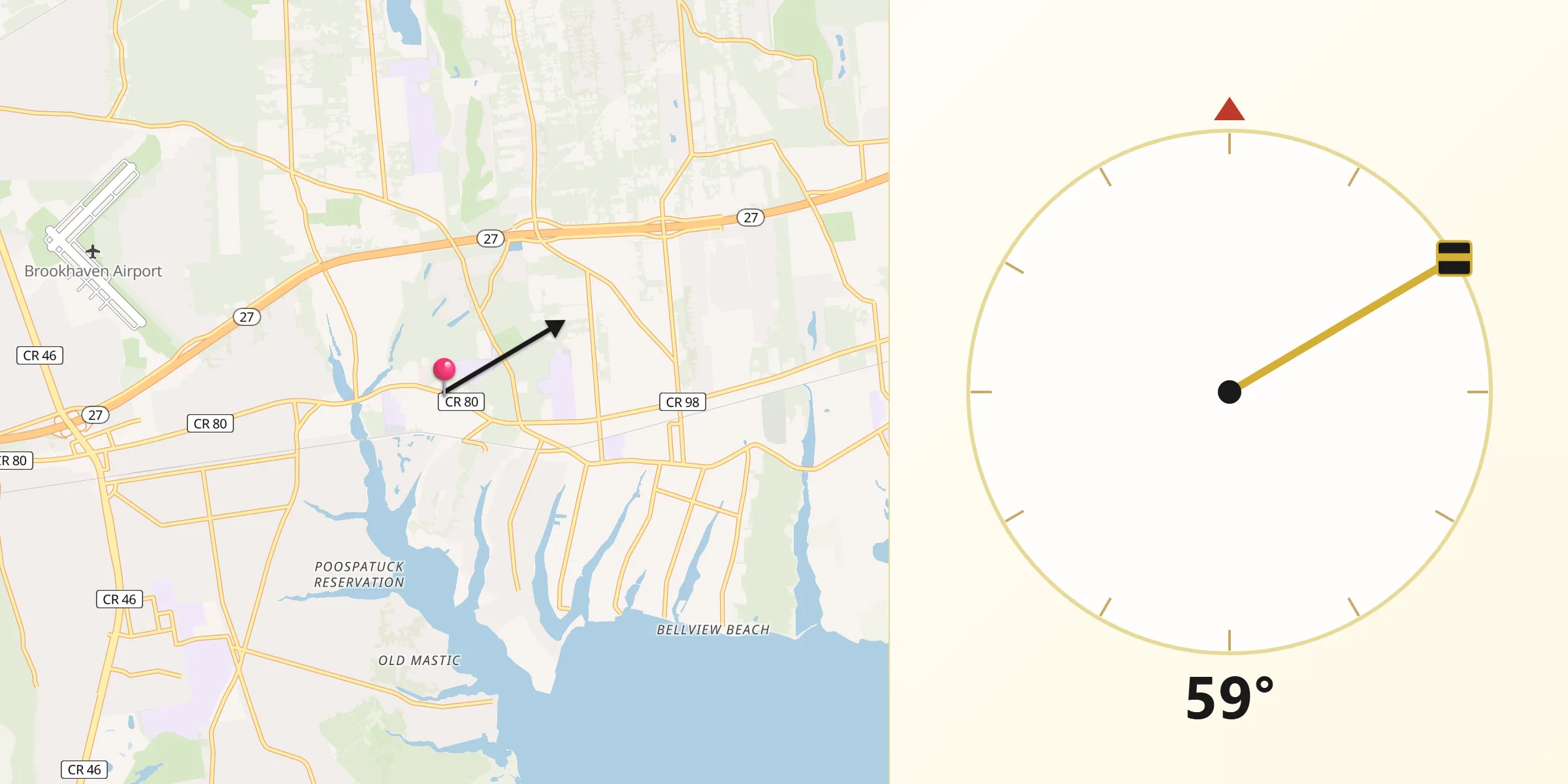 Qibla Direction from Moriches