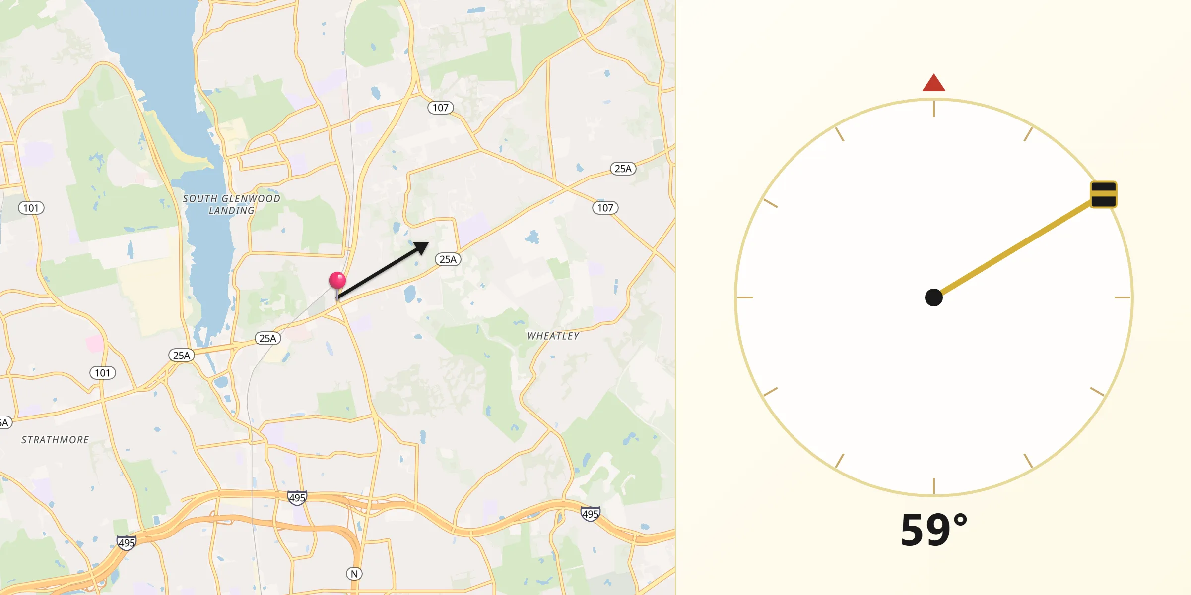 Qibla Direction from Greenvale
