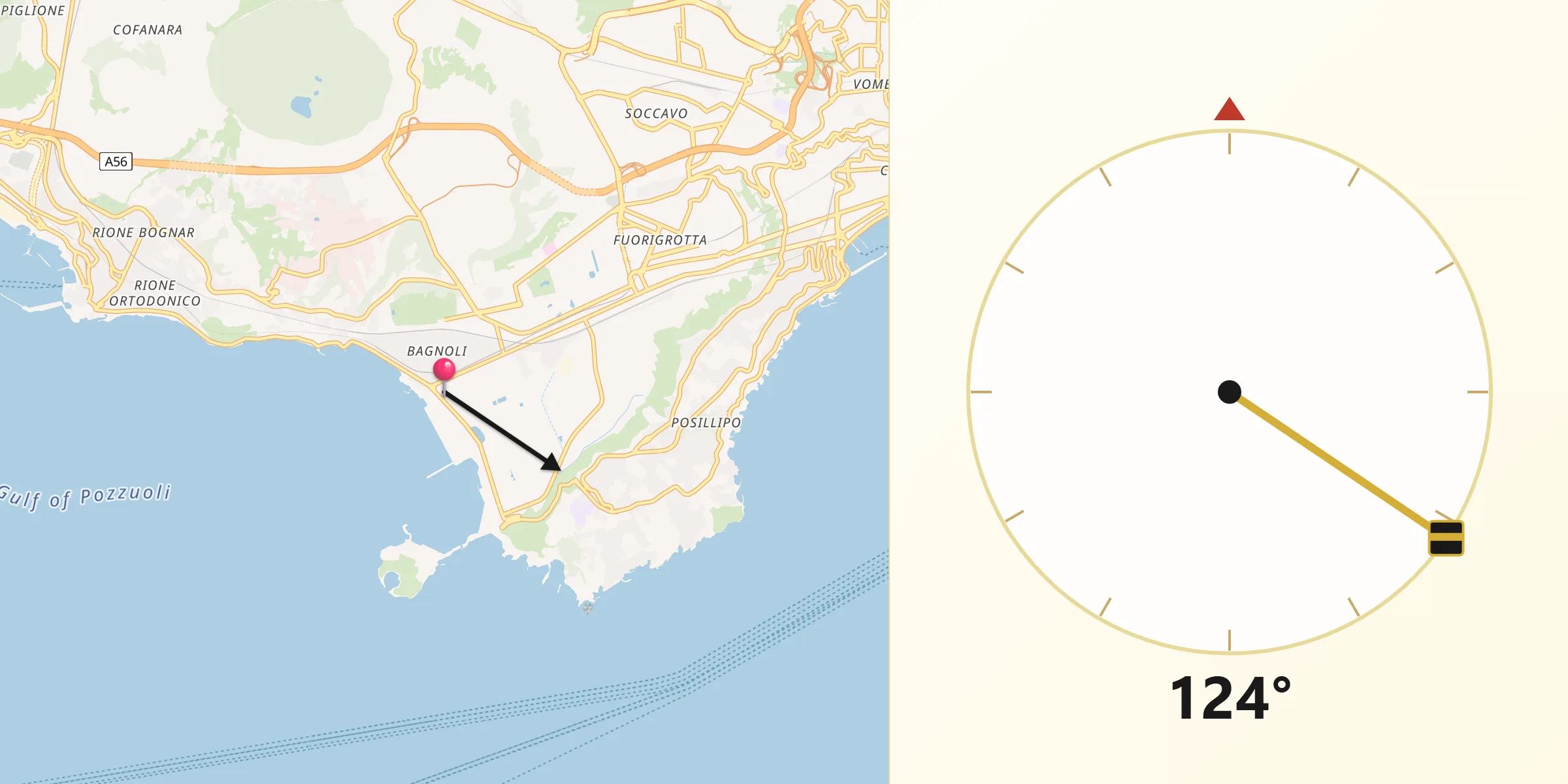 Direzione della Qibla da Bagnoli
