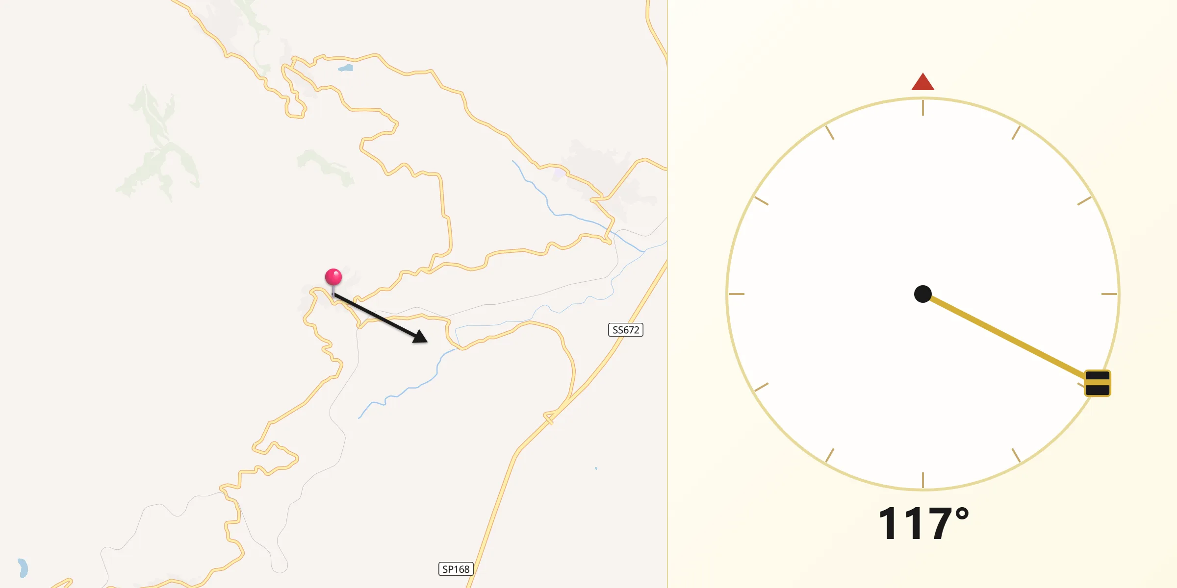 Direzione della Qibla da Laerru