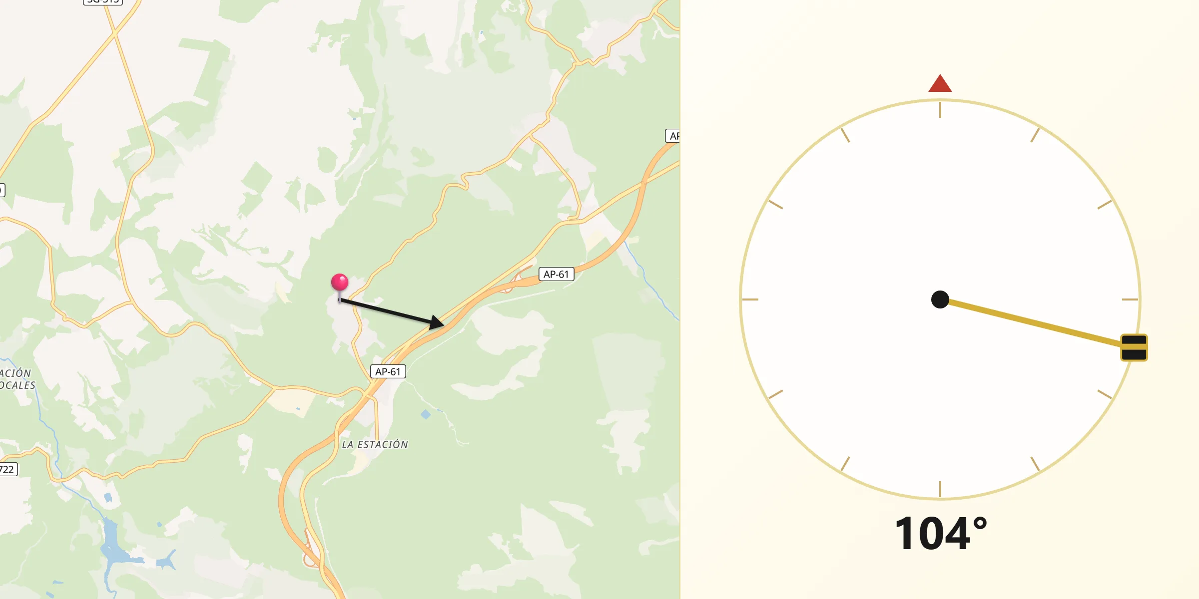 Dirección de la Qibla desde Otero de Herreros