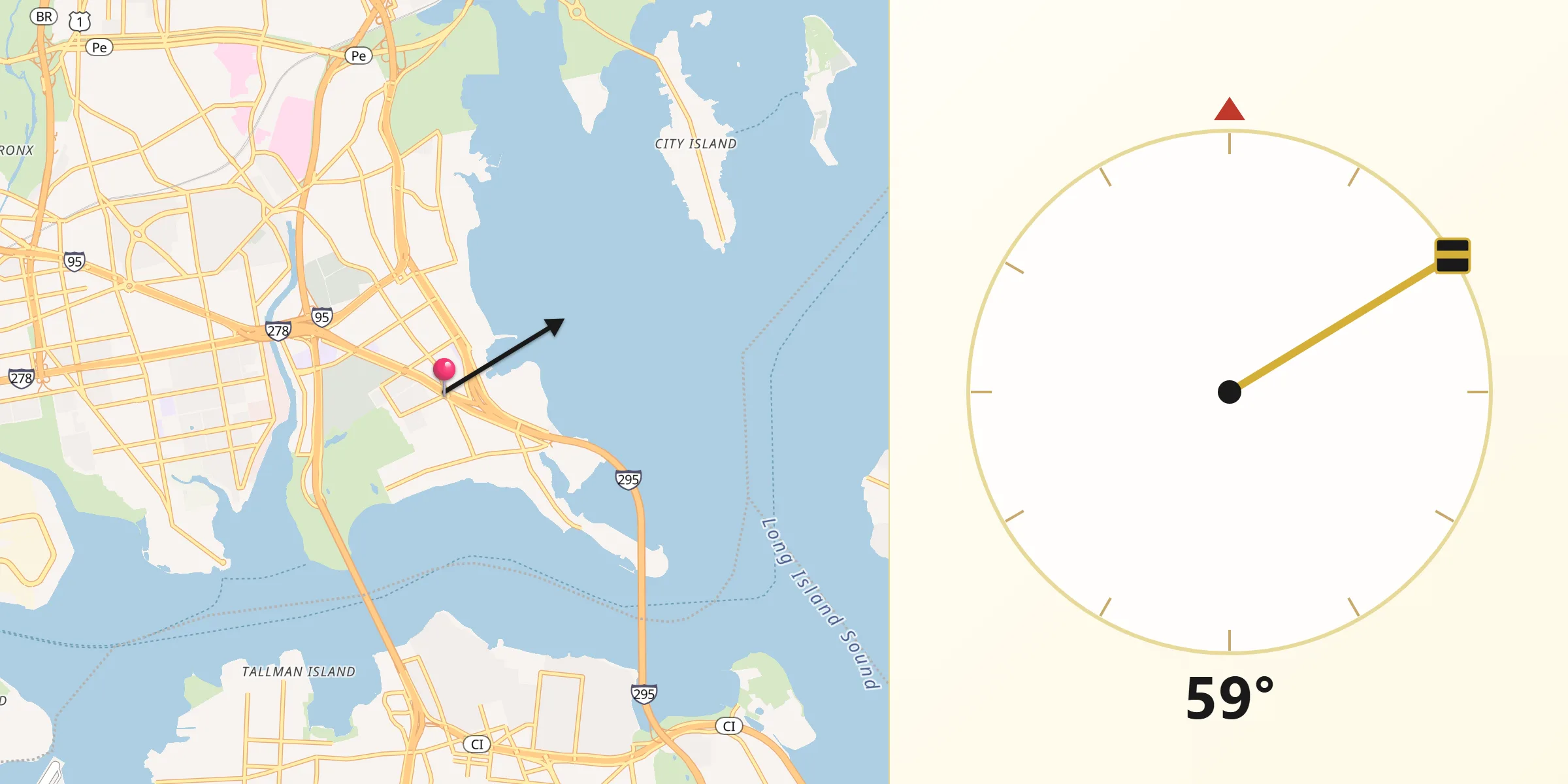Qibla Direction from Throgs Neck