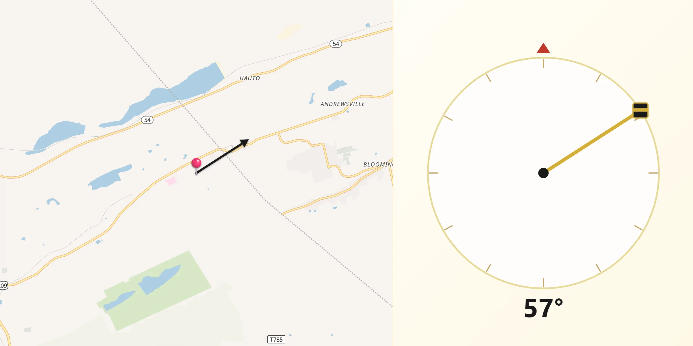 Qibla Direction from Coaldale