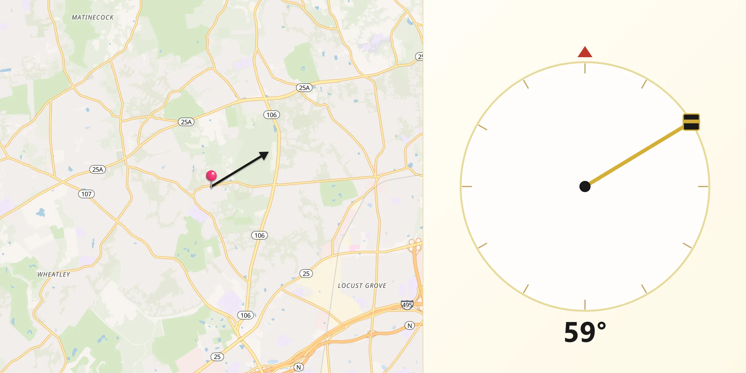 Qibla Direction from Muttontown