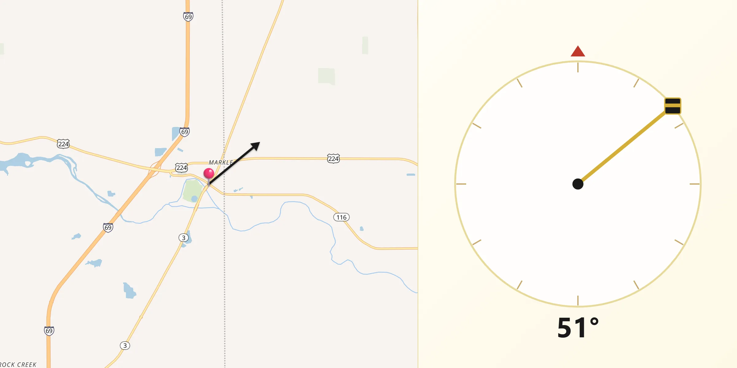 Qibla Direction from Markle
