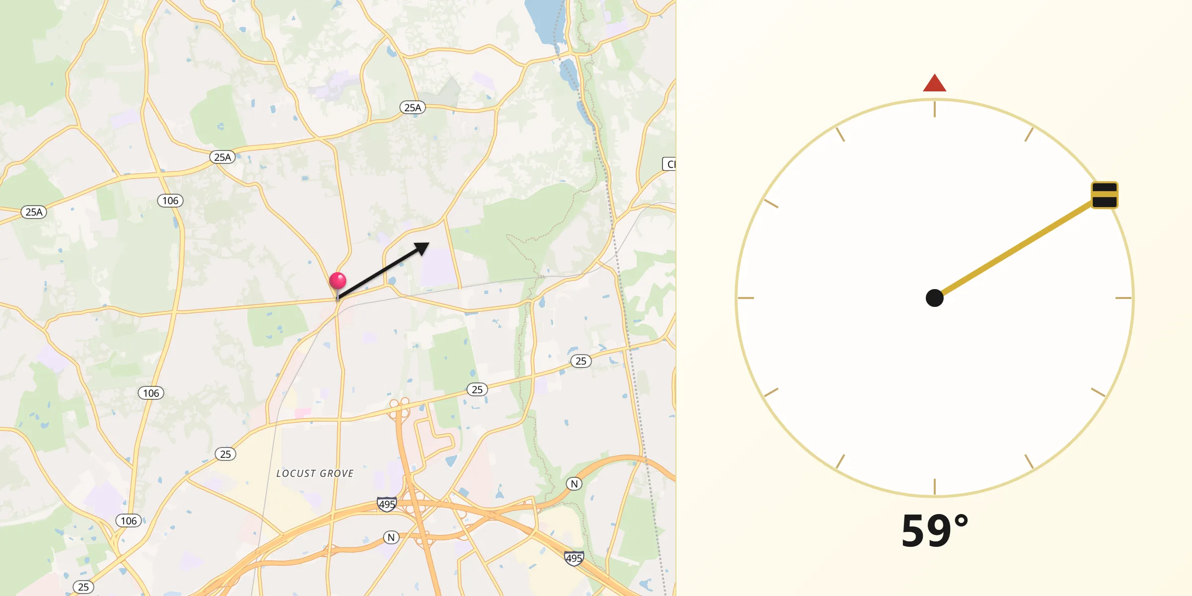 Qibla Direction from Syosset