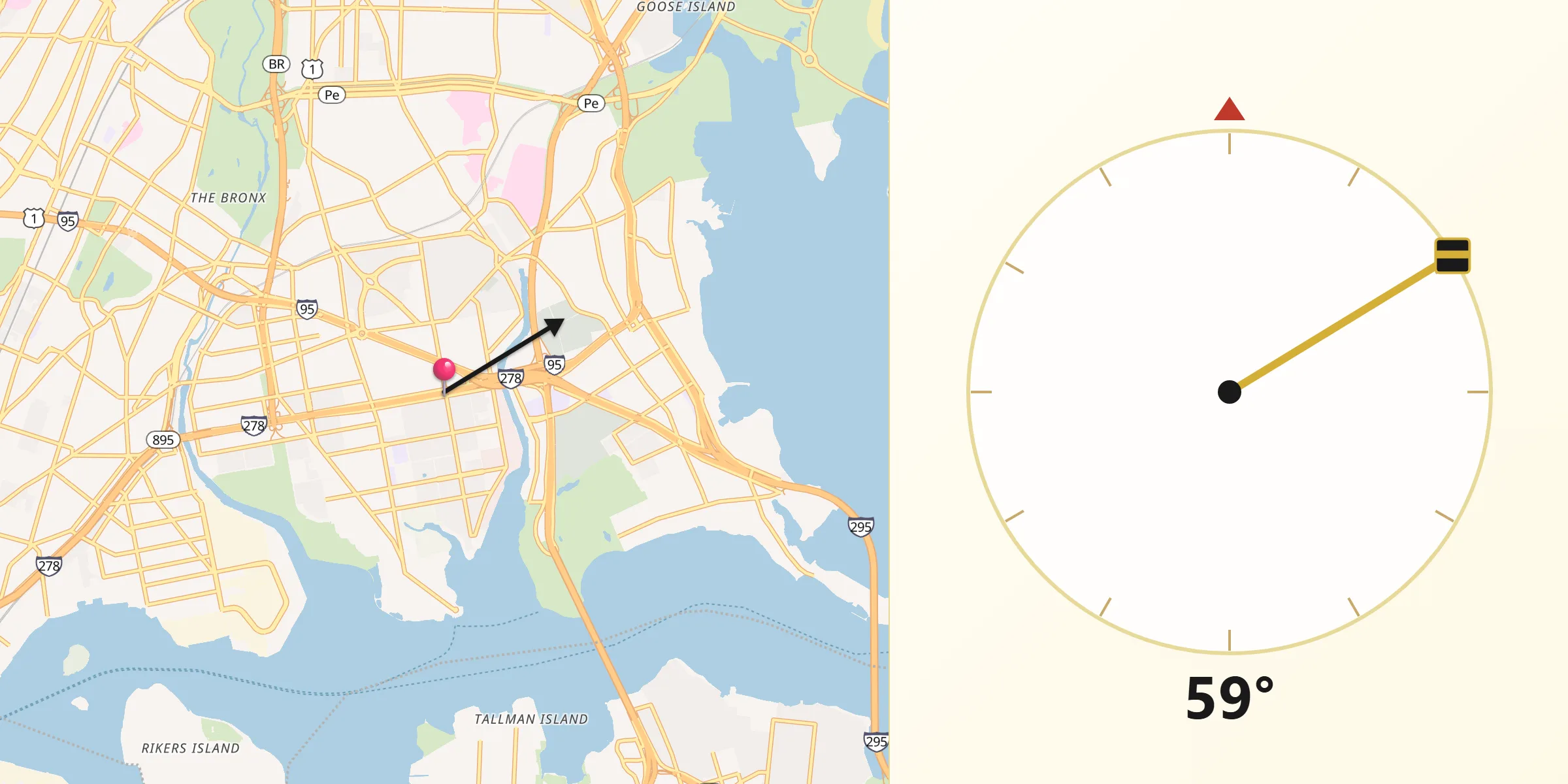 Qibla Direction from Unionport