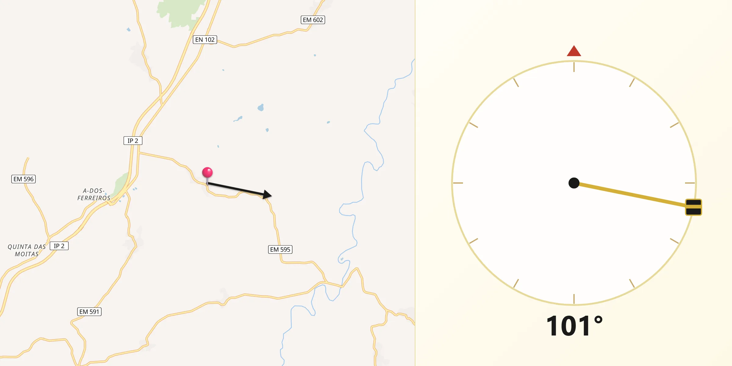 Direção da Qibla a partir de Cótimos