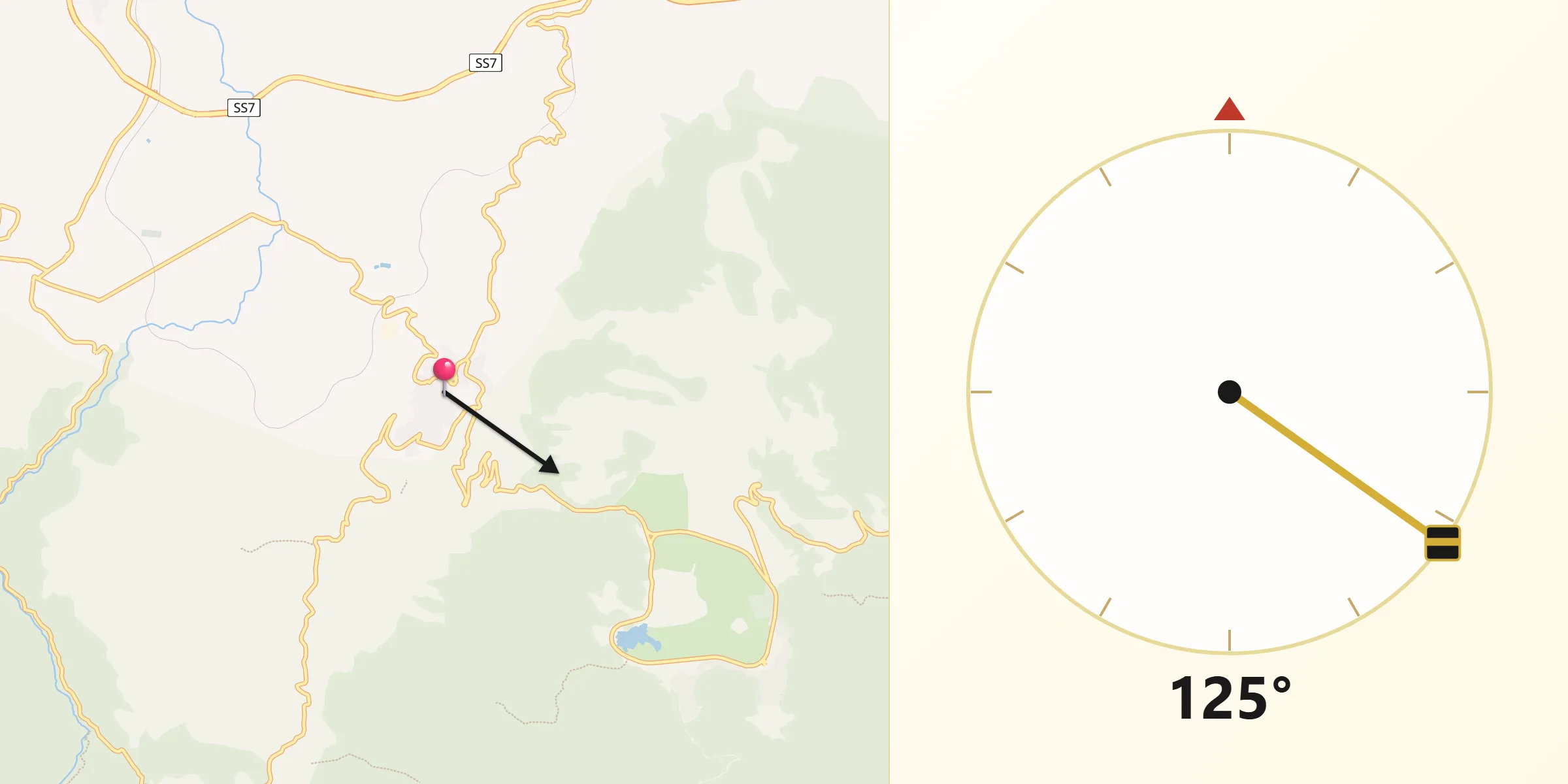 Direzione della Qibla da Bagnoli Irpino
