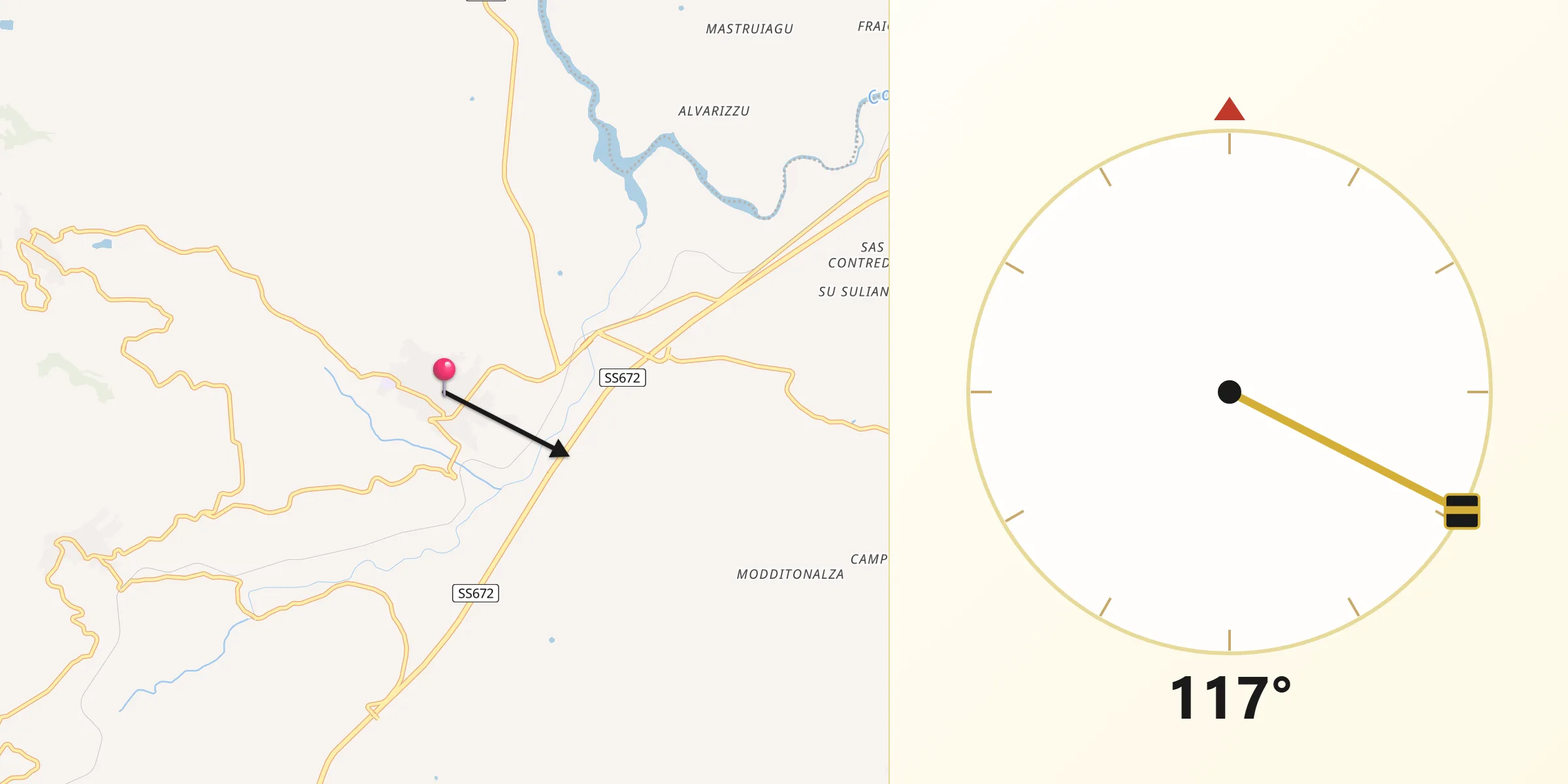 Direzione della Qibla da Perfugas