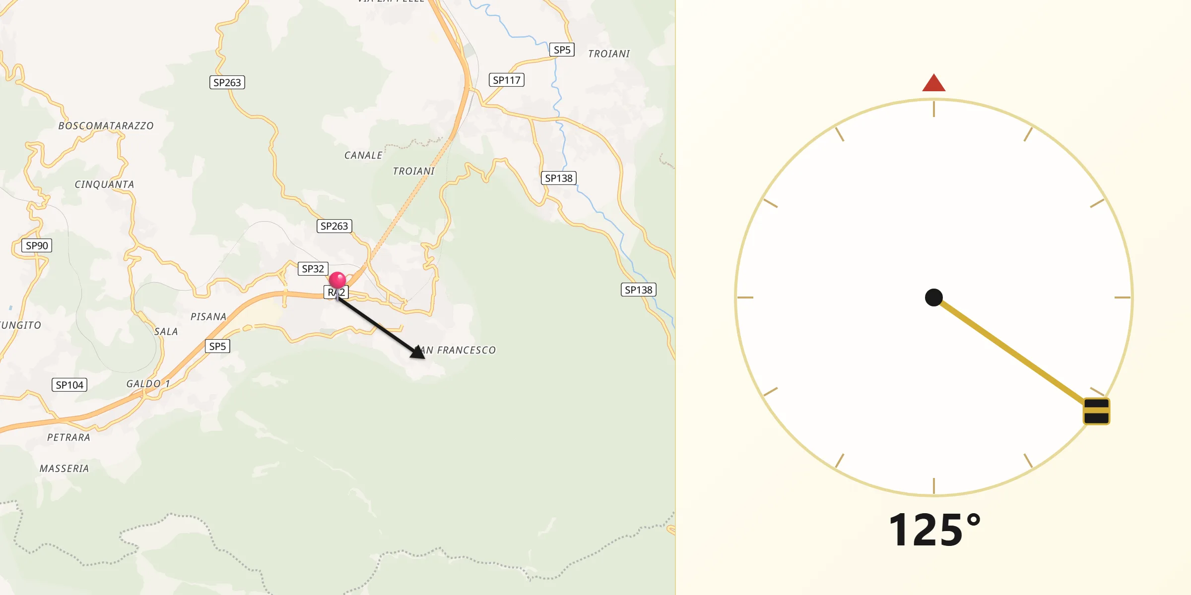 Direzione della Qibla da Solofra