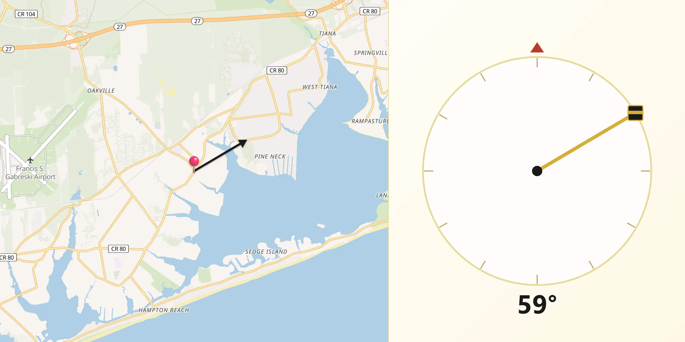 Qibla Direction from East Quogue