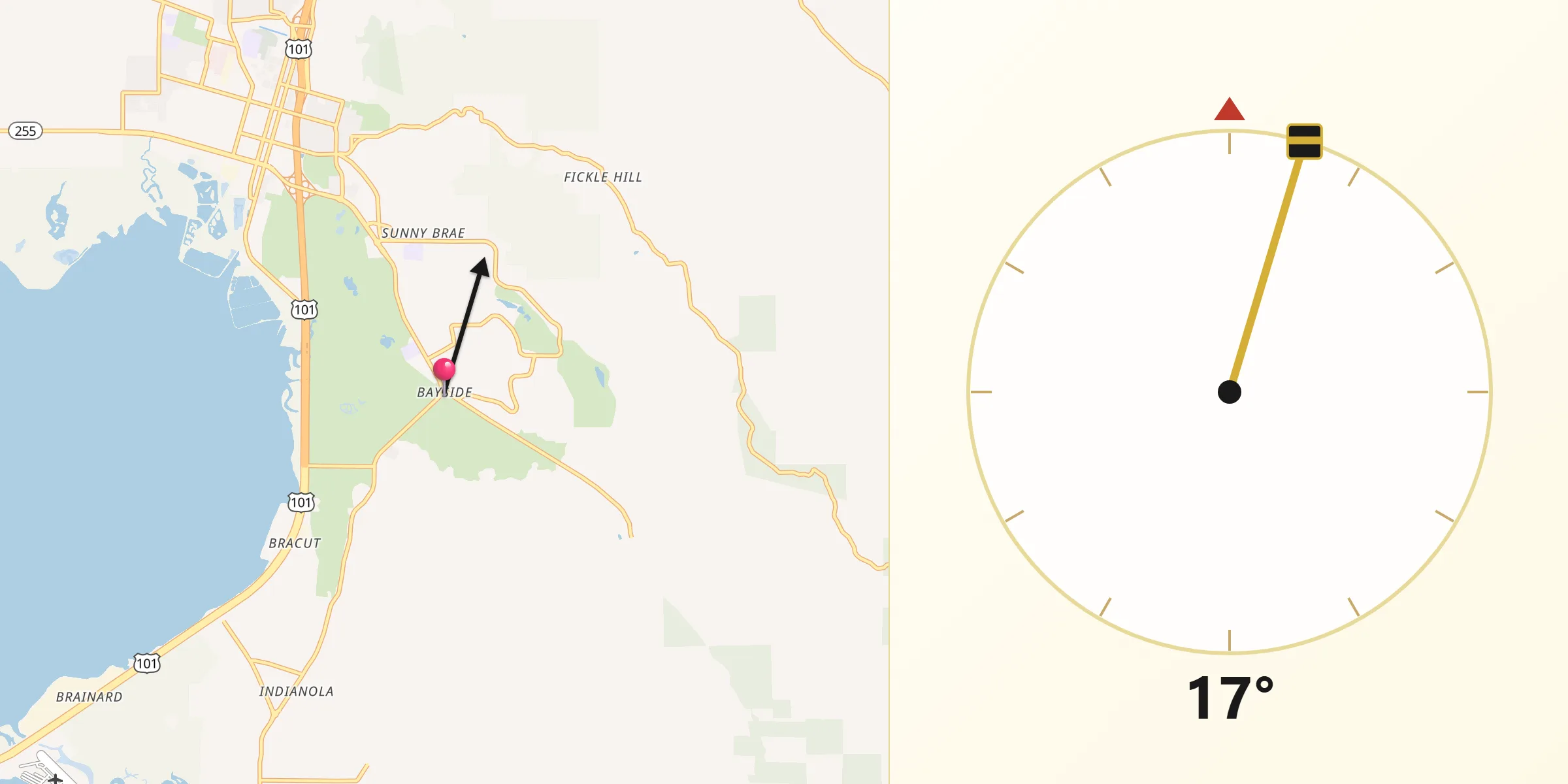 Qibla Direction from Bayside