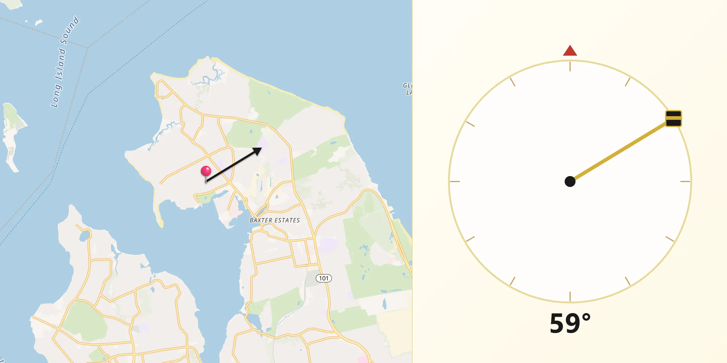 Qibla Direction from Manorhaven