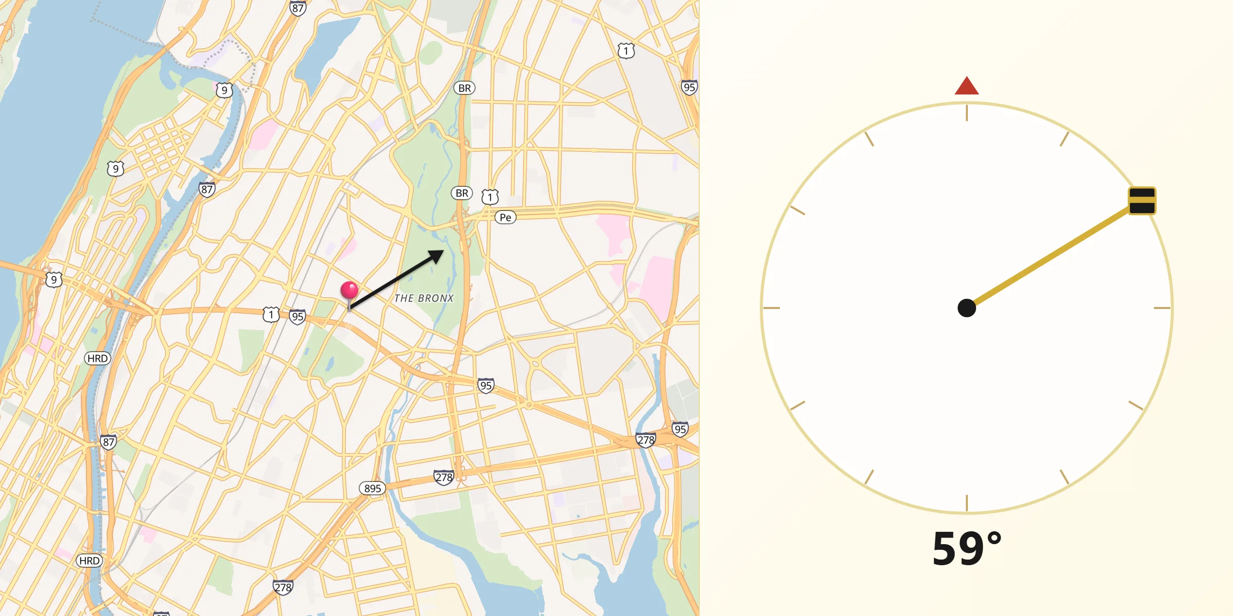 Qibla Direction from East Tremont