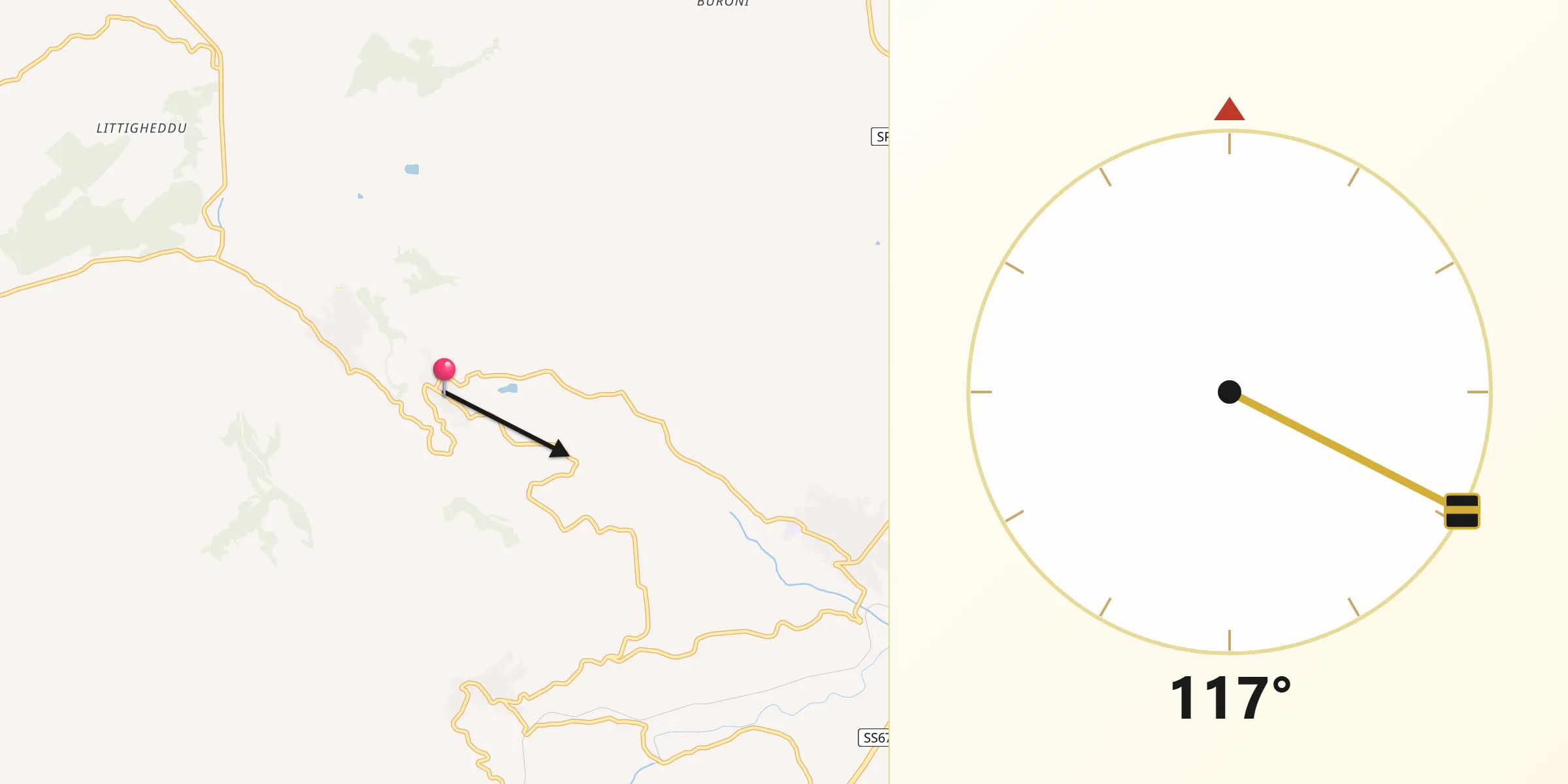 Direzione della Qibla da Bulzi