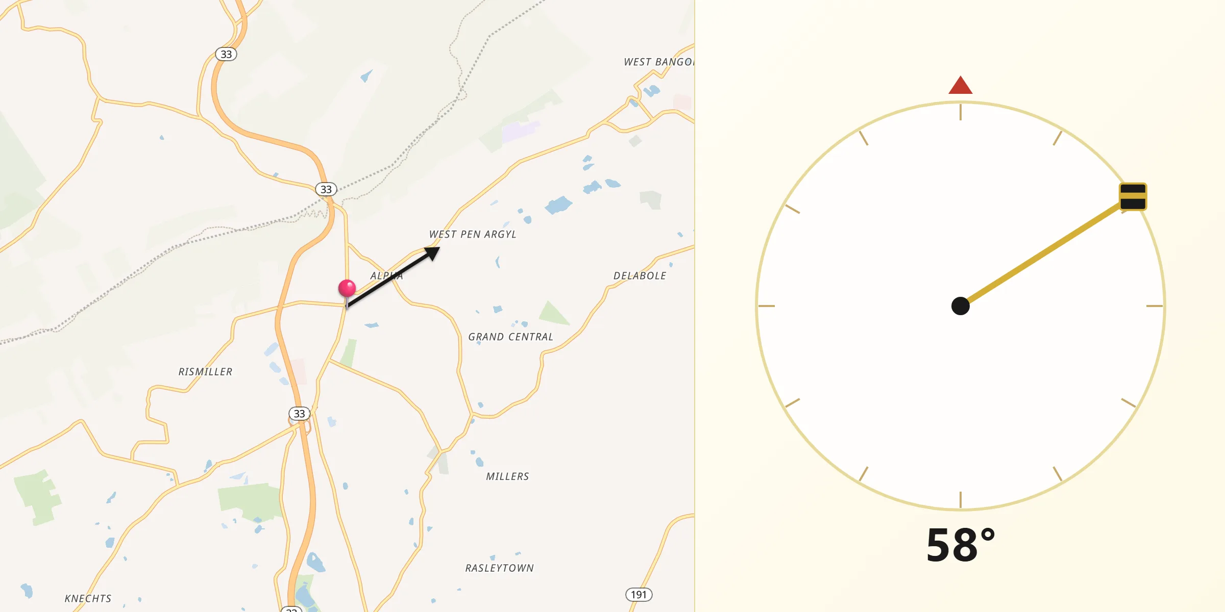 Qibla Direction from Wind Gap