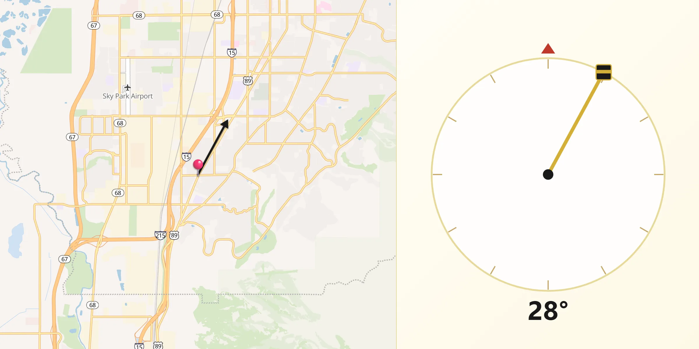 Qibla Direction from North Salt Lake