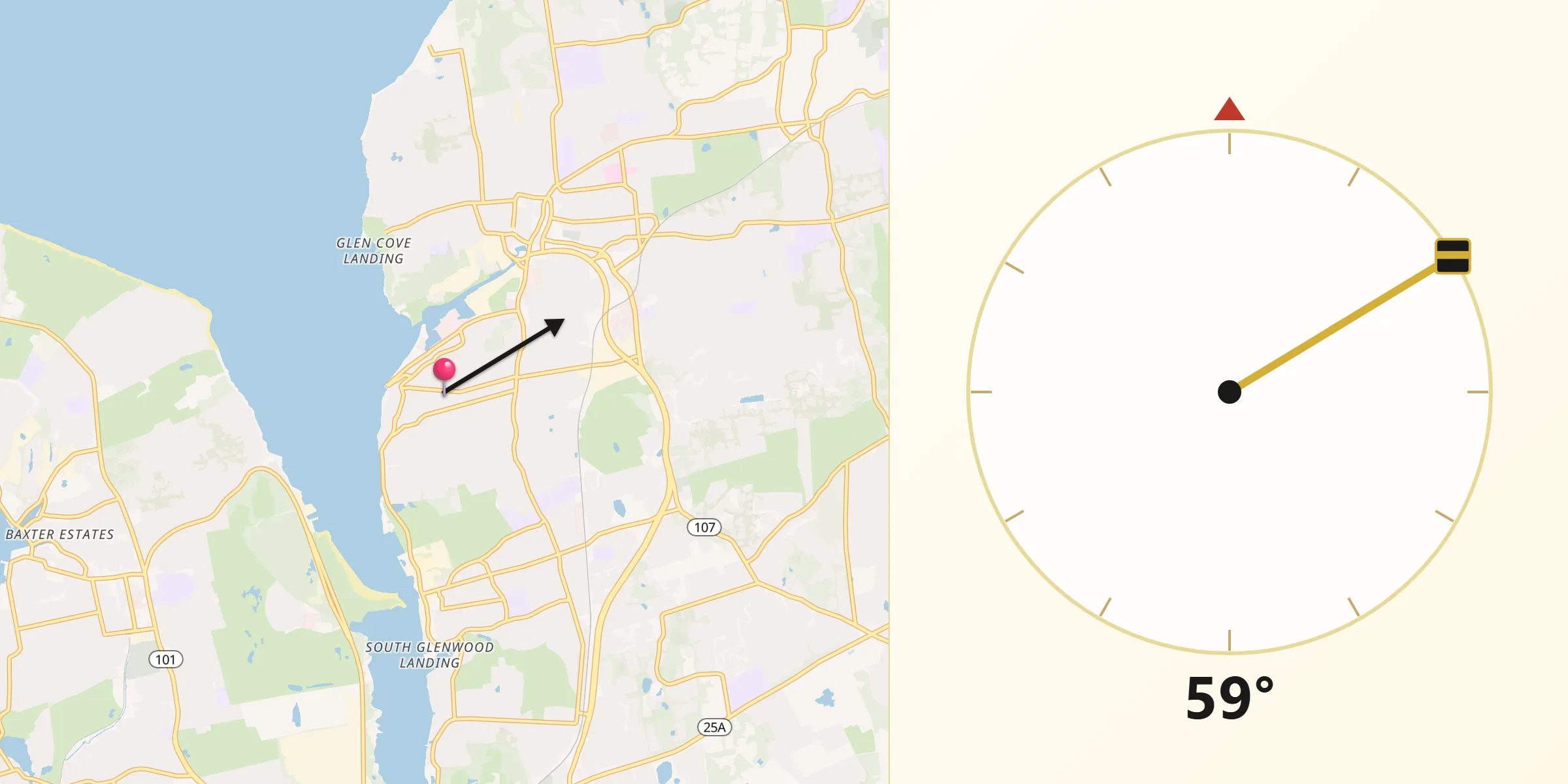 Qibla Direction from Sea Cliff