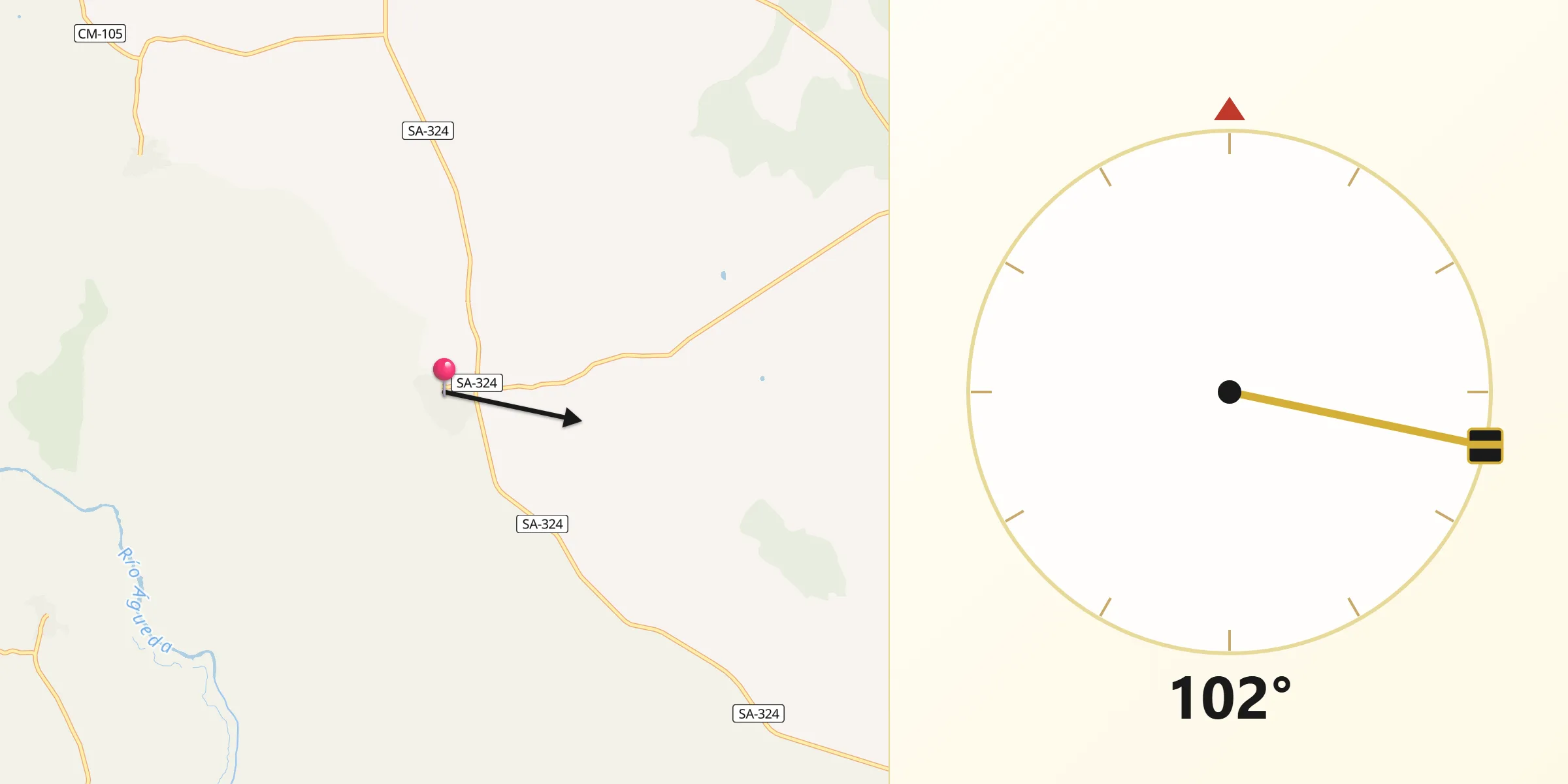 Dirección de la Qibla desde San Felices de los Gallegos