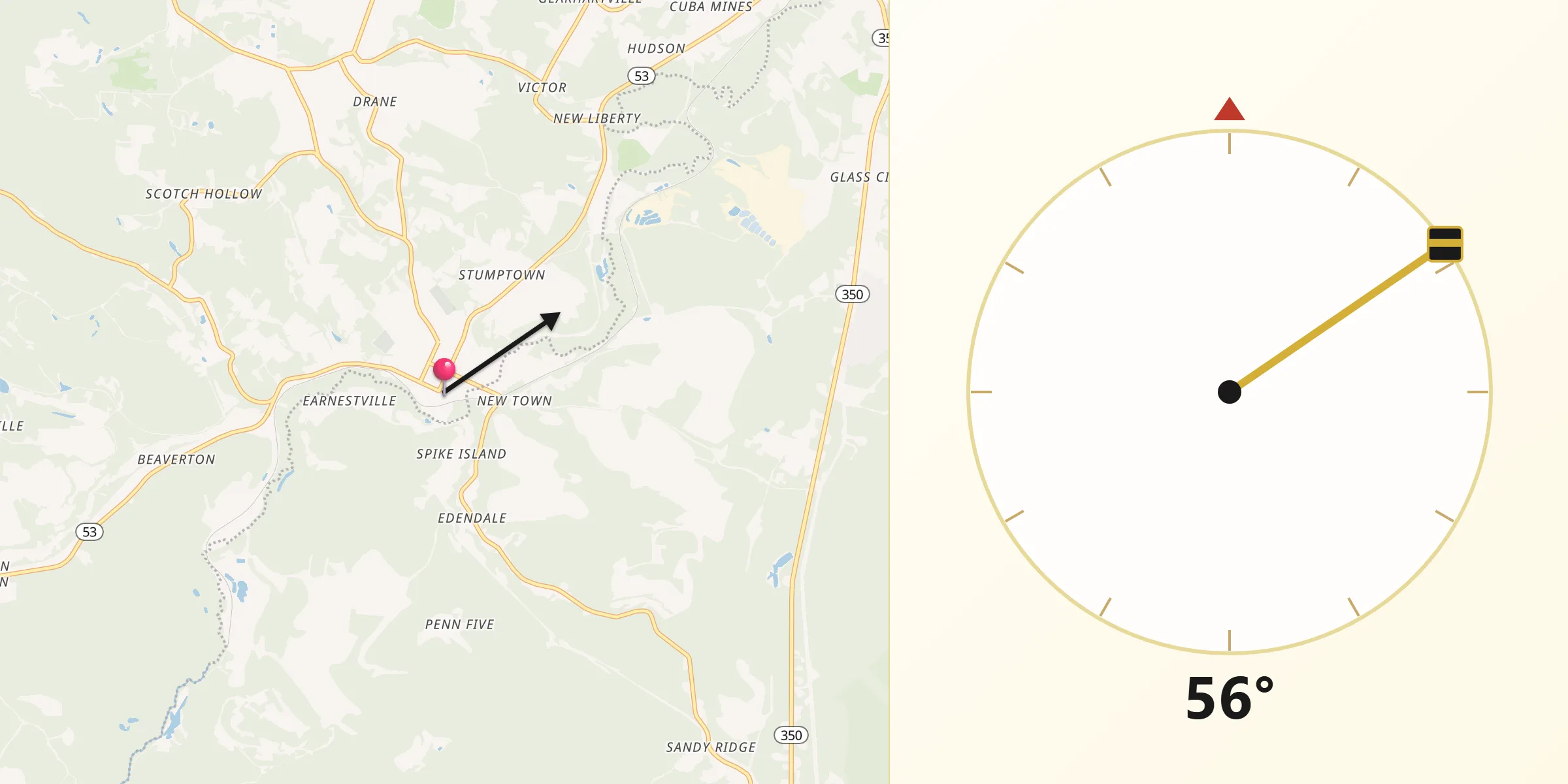 Qibla Direction from Osceola Mills