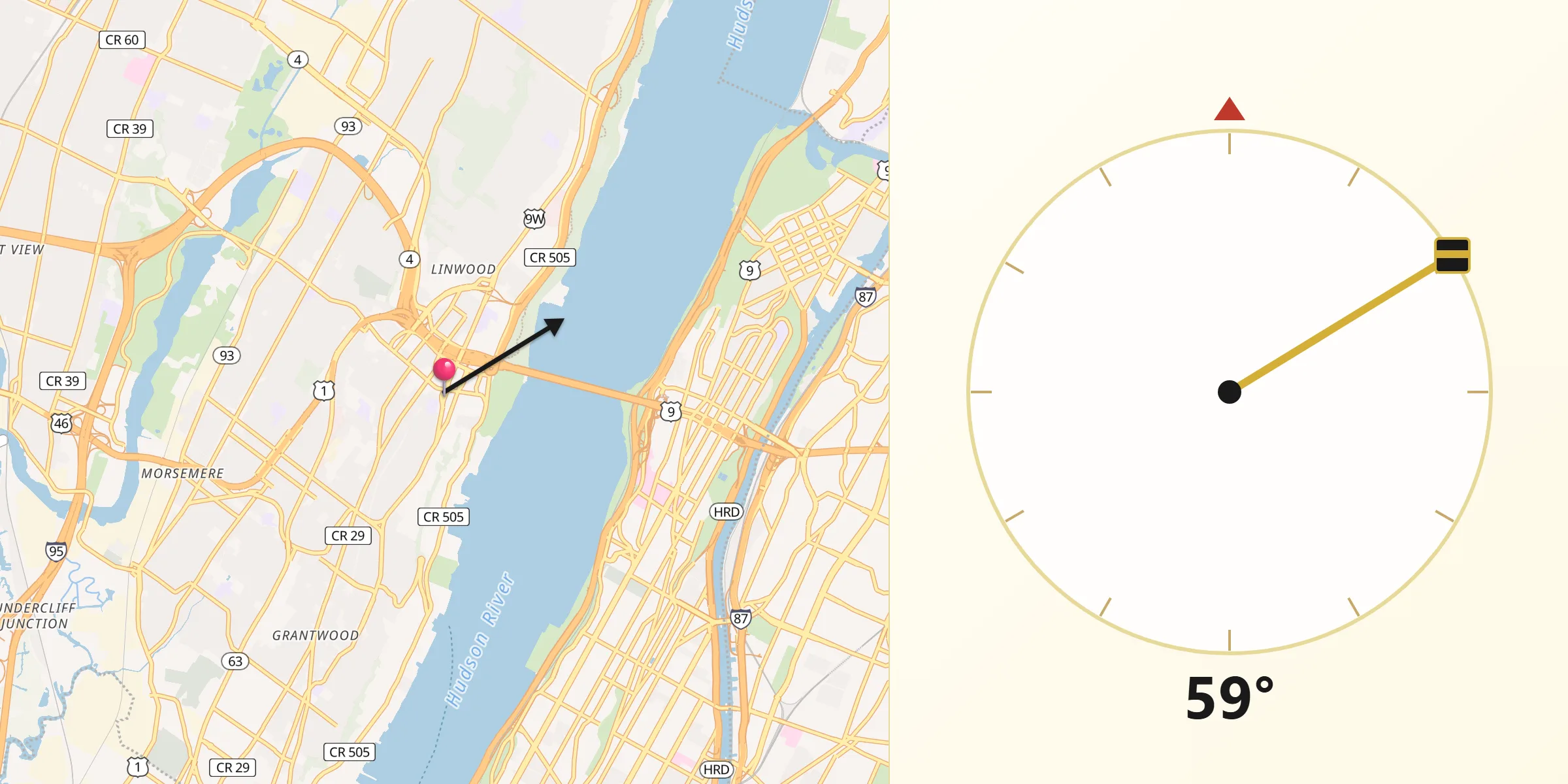 Qibla Direction from Fort Lee