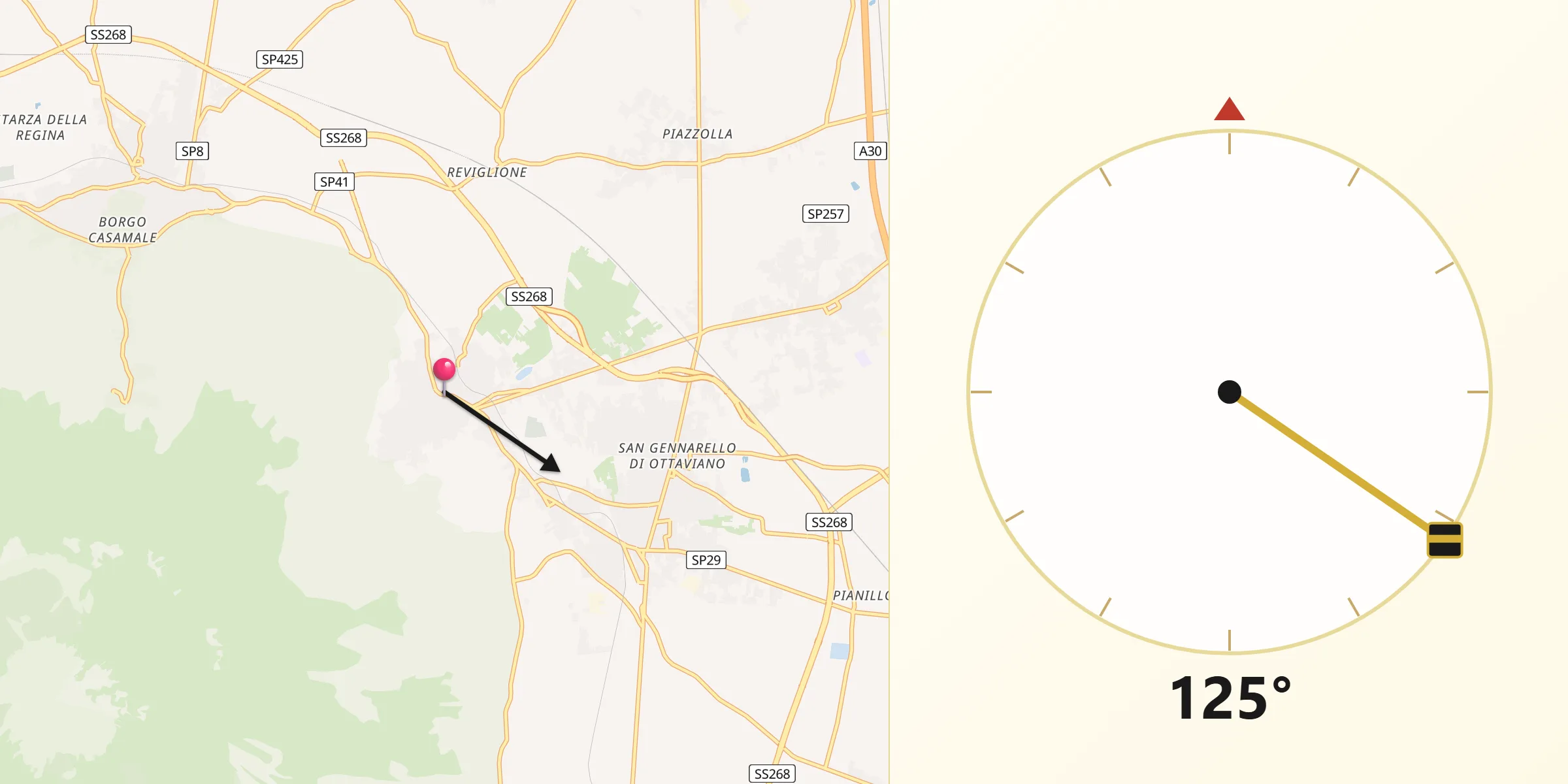 Direzione della Qibla da Ottaviano