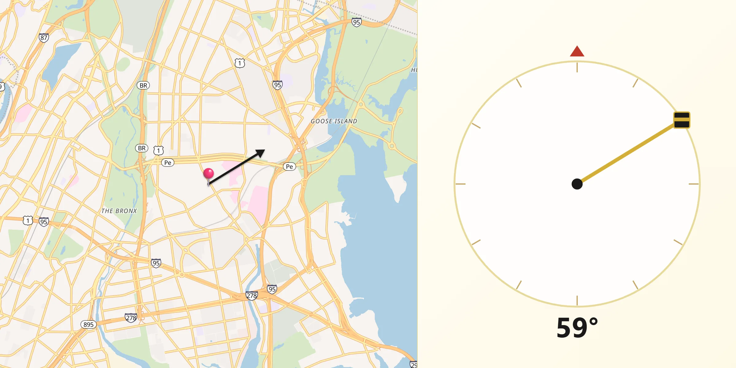 Qibla Direction from Morris Park