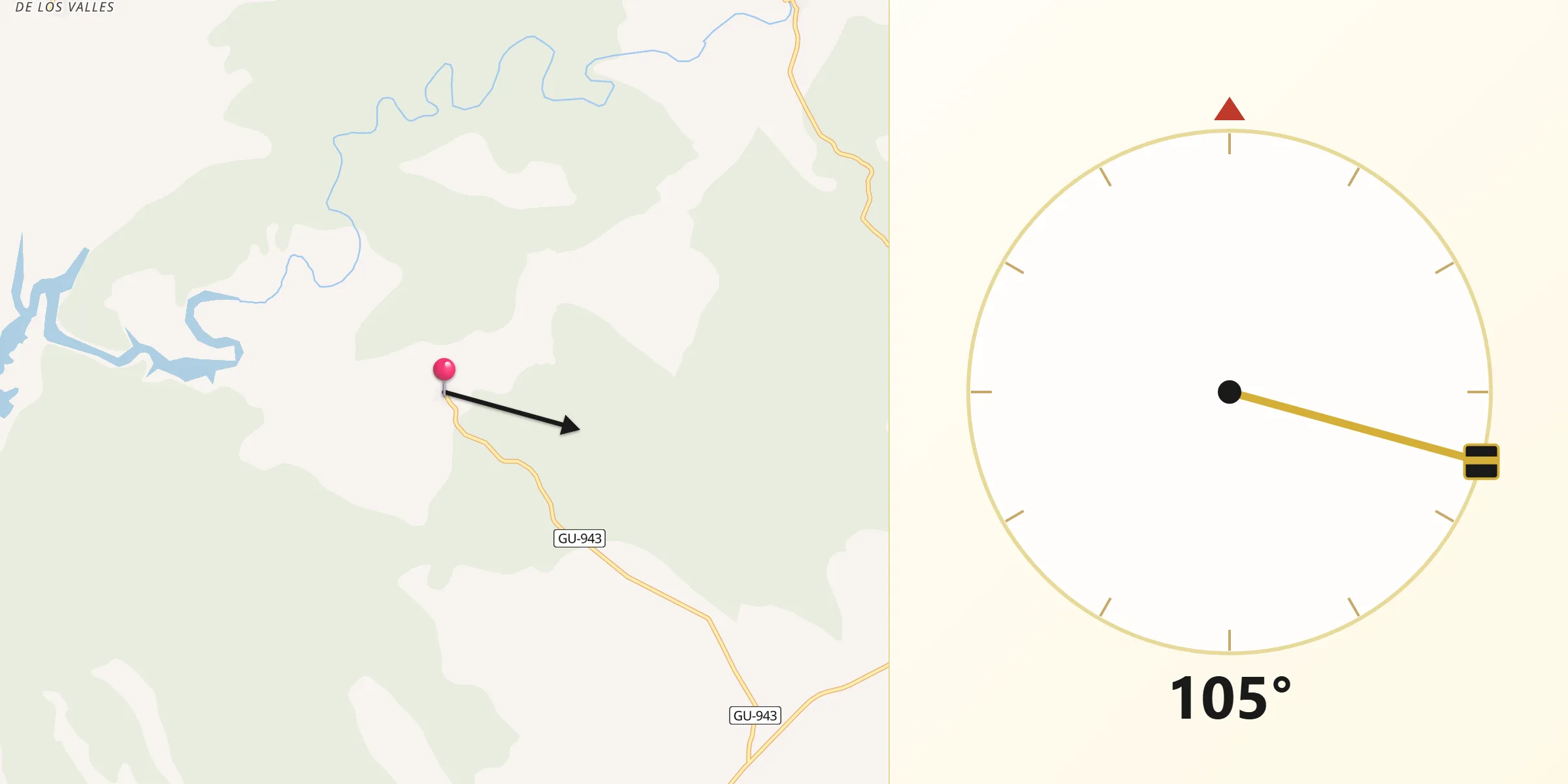 Dirección de la Qibla desde Torrecuadradilla