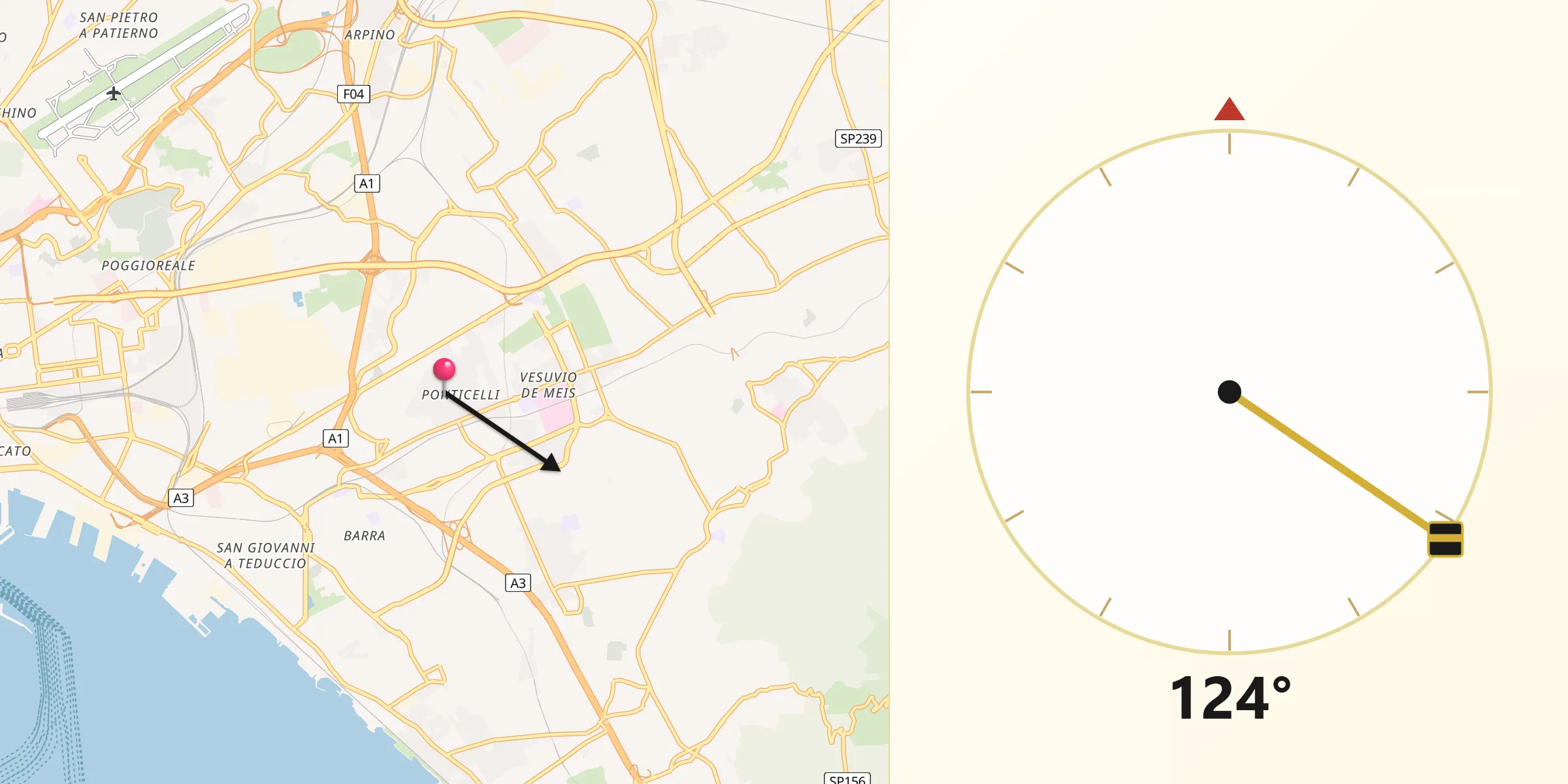 Direzione della Qibla da Ponticelli
