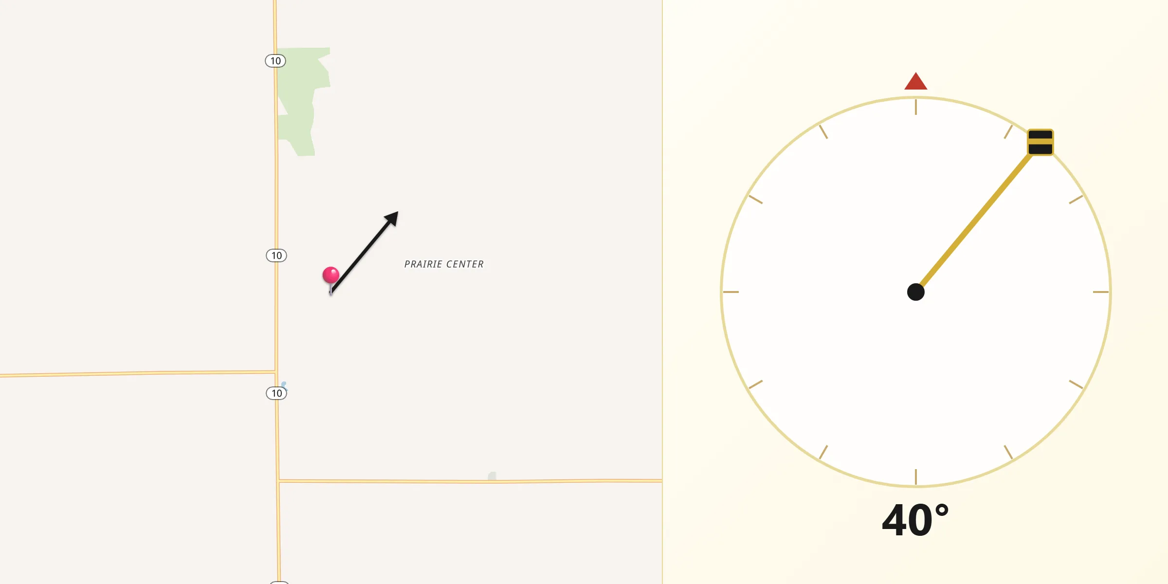 Qibla Direction from Buffalo County