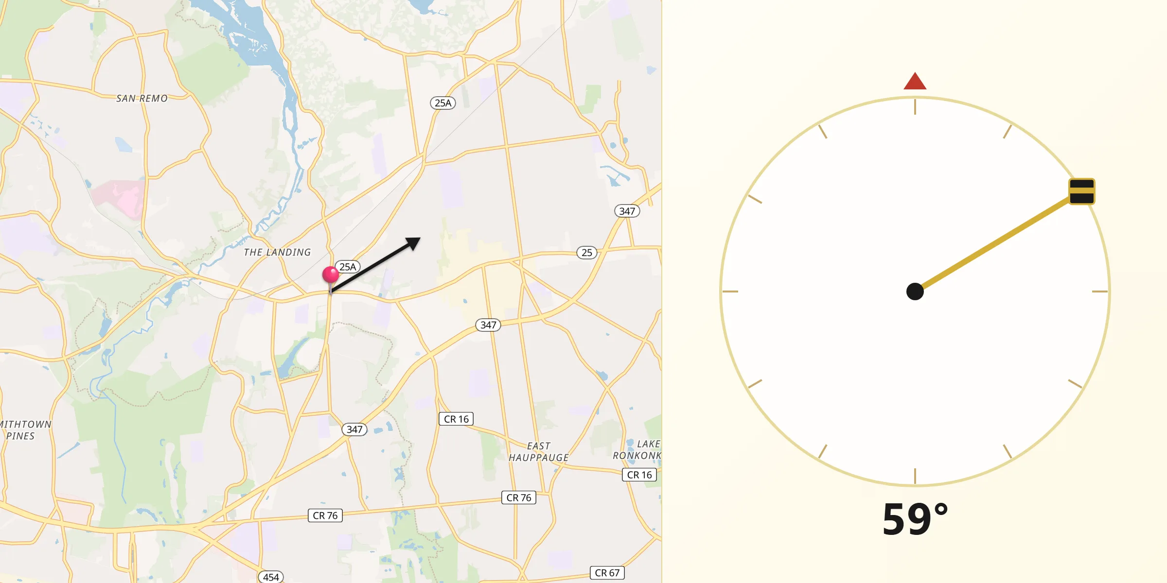 Qibla Direction from Village of the Branch