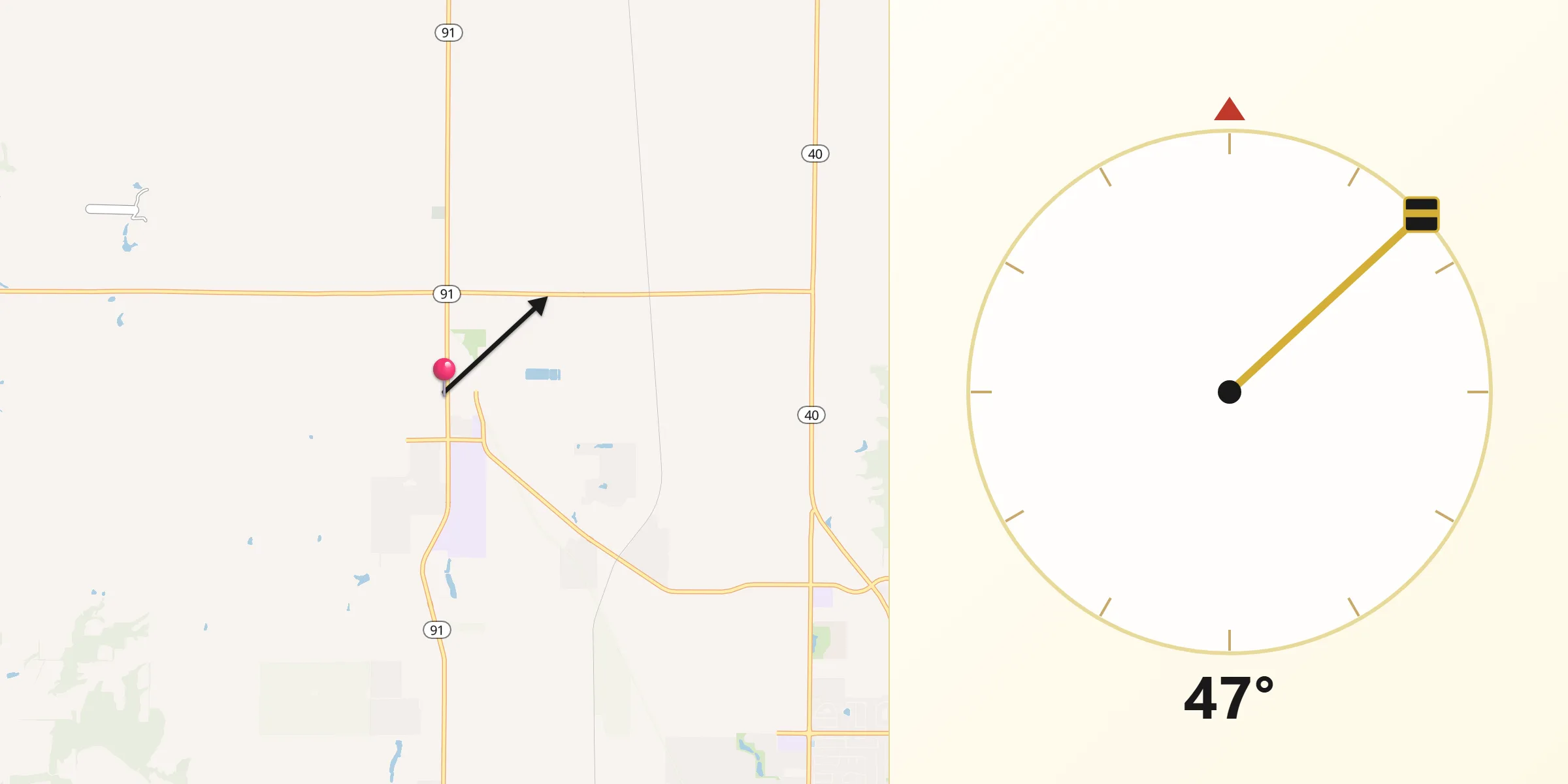 Qibla Direction from Dunlap