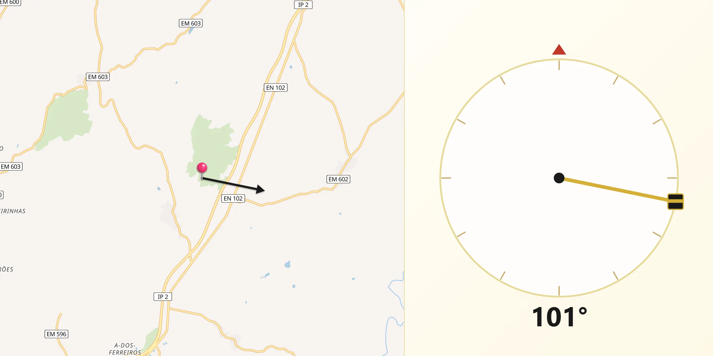 Direção da Qibla a partir de Rabaçal