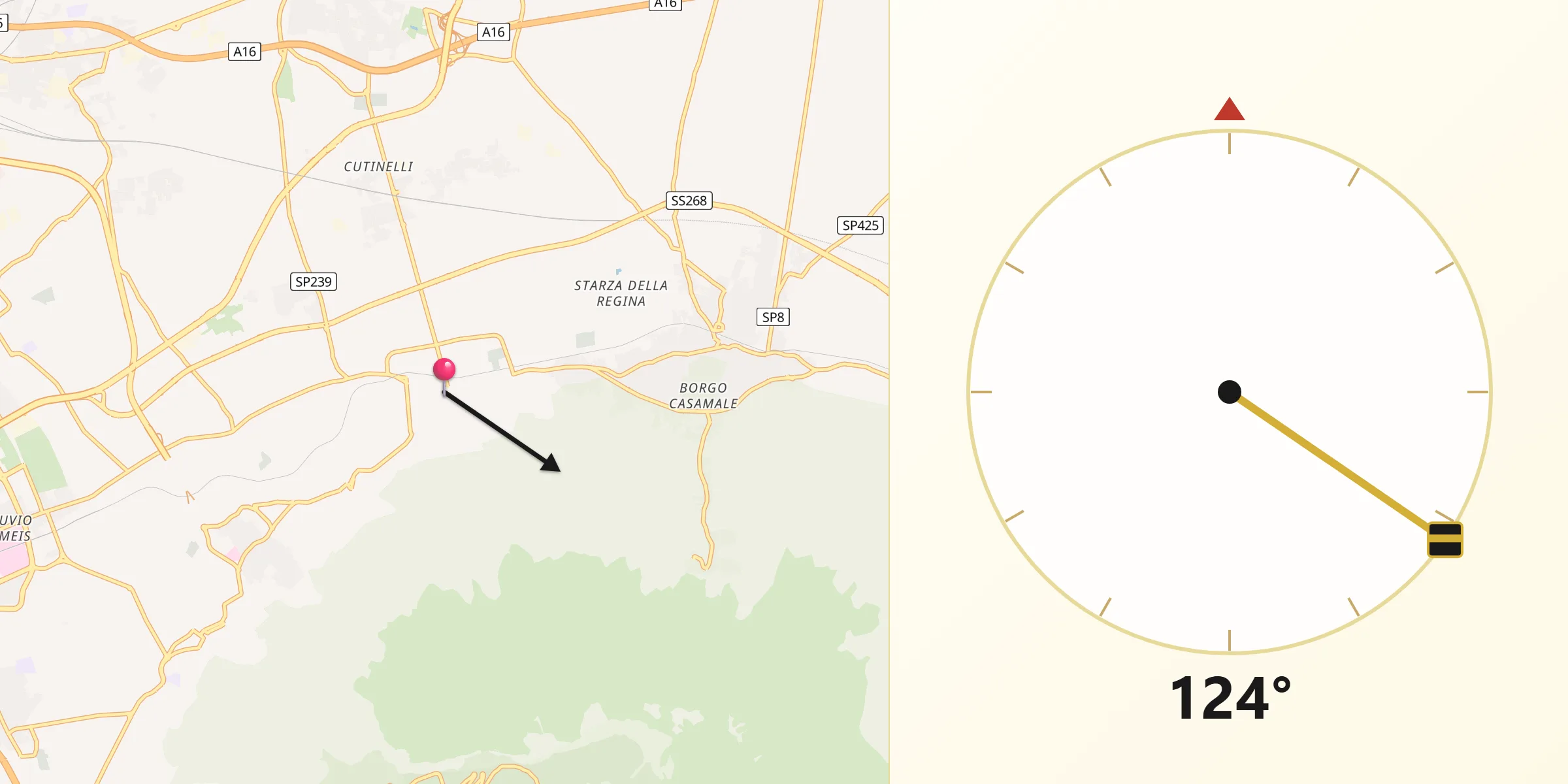 Direzione della Qibla da Sant'Anastasia