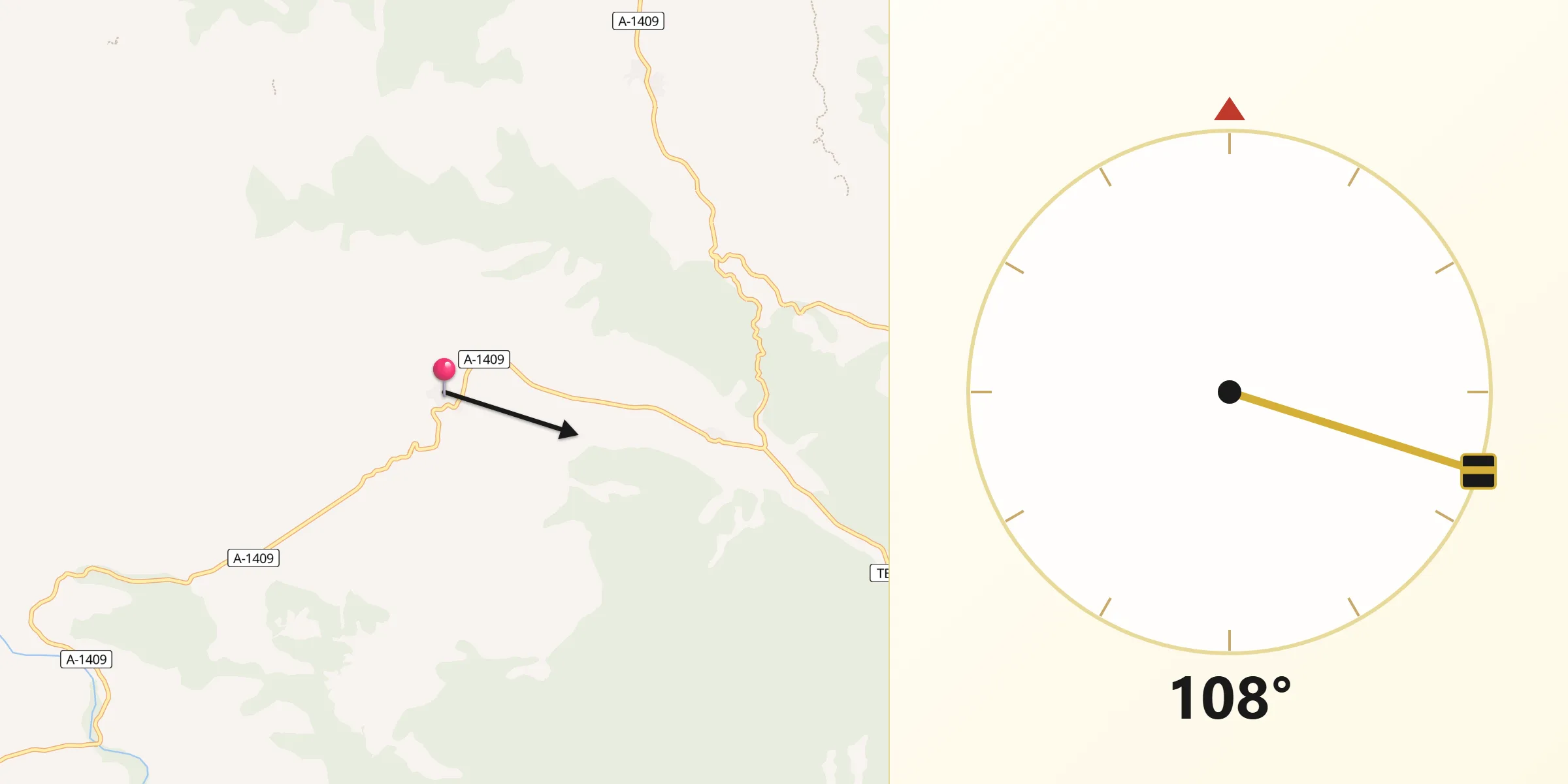 Dirección de la Qibla desde La Ginebrosa