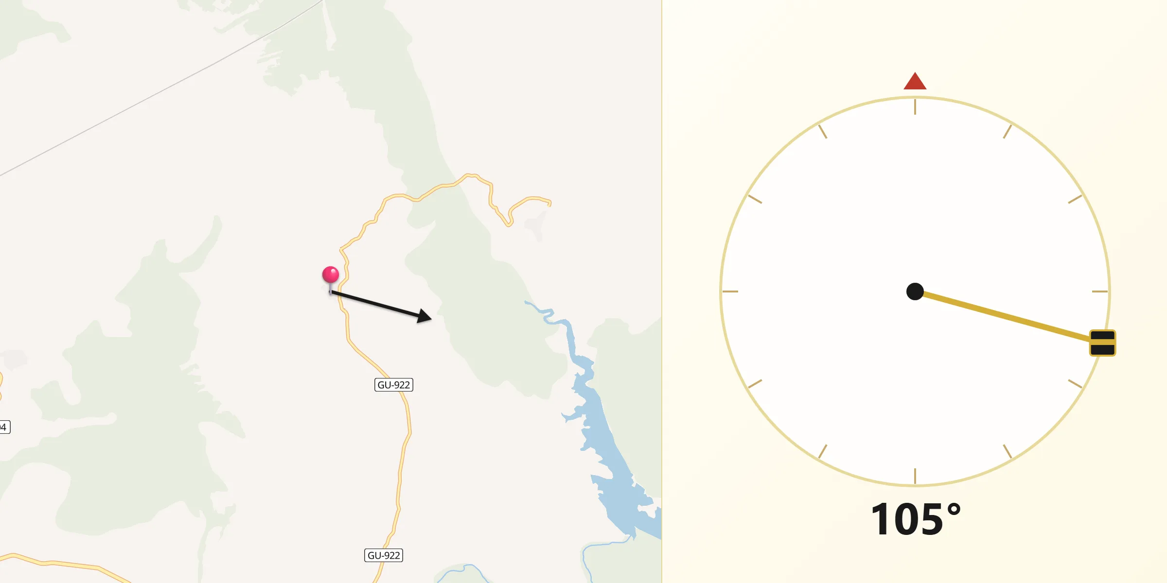 Dirección de la Qibla desde Las Inviernas