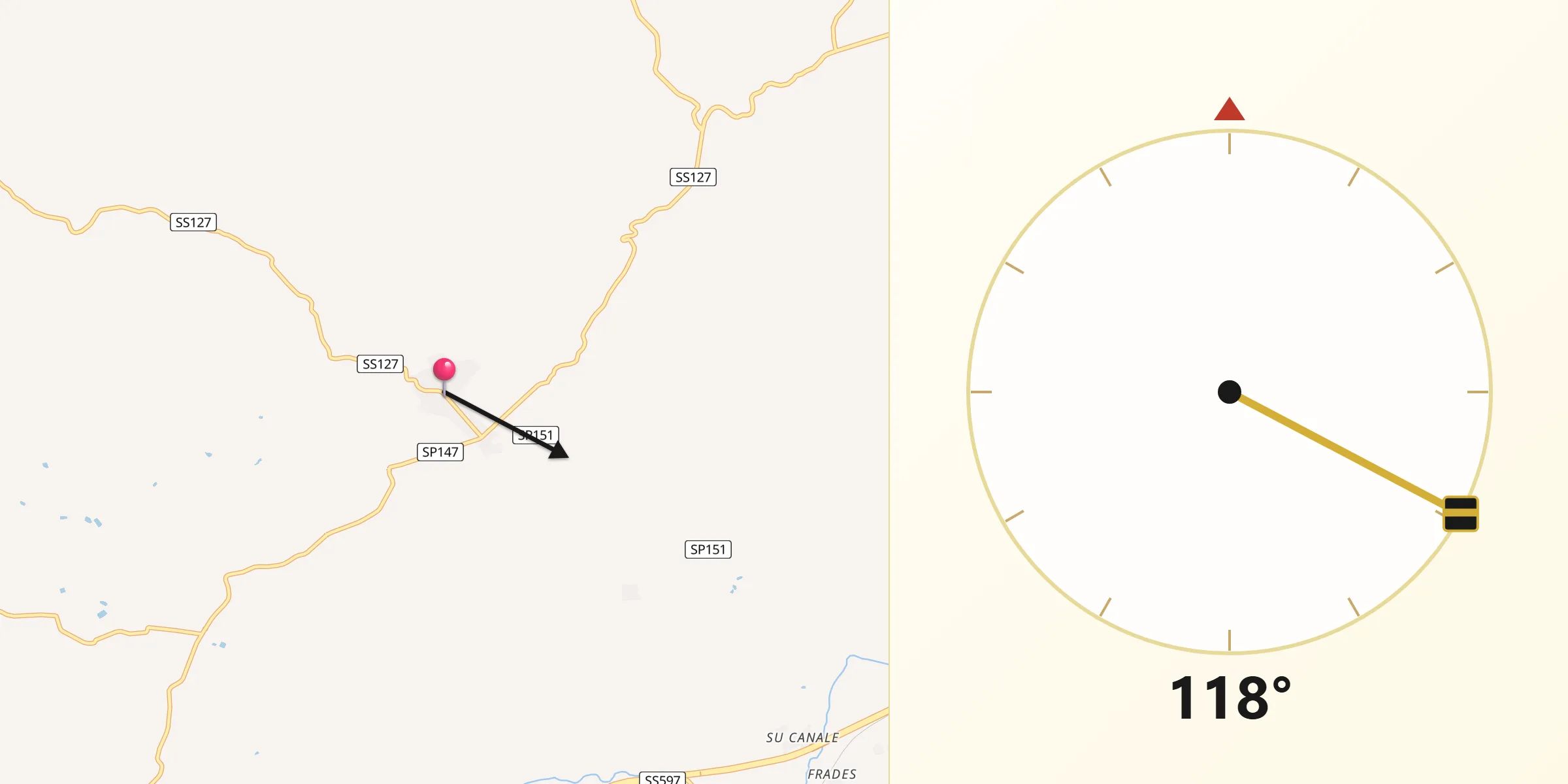 Direzione della Qibla da Telti