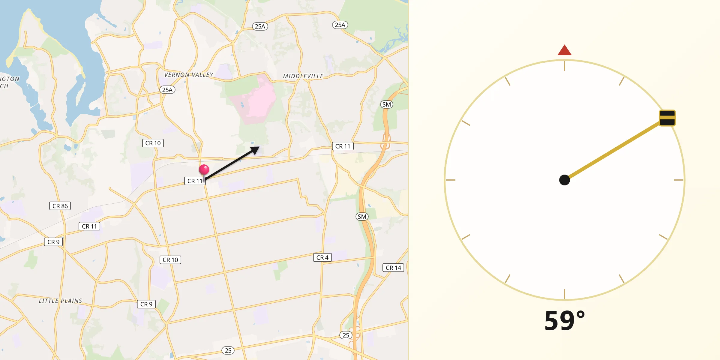 Qibla Direction from East Northport