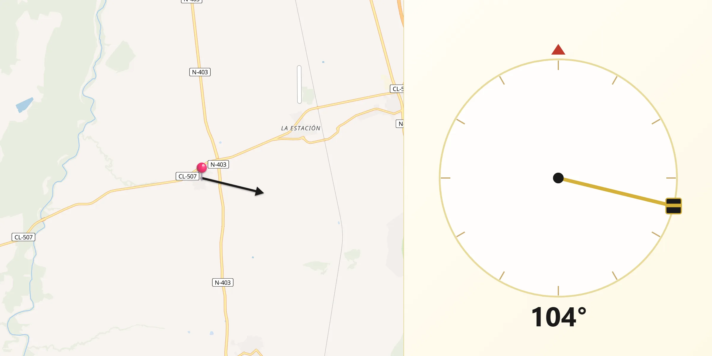 Dirección de la Qibla desde Blascosancho