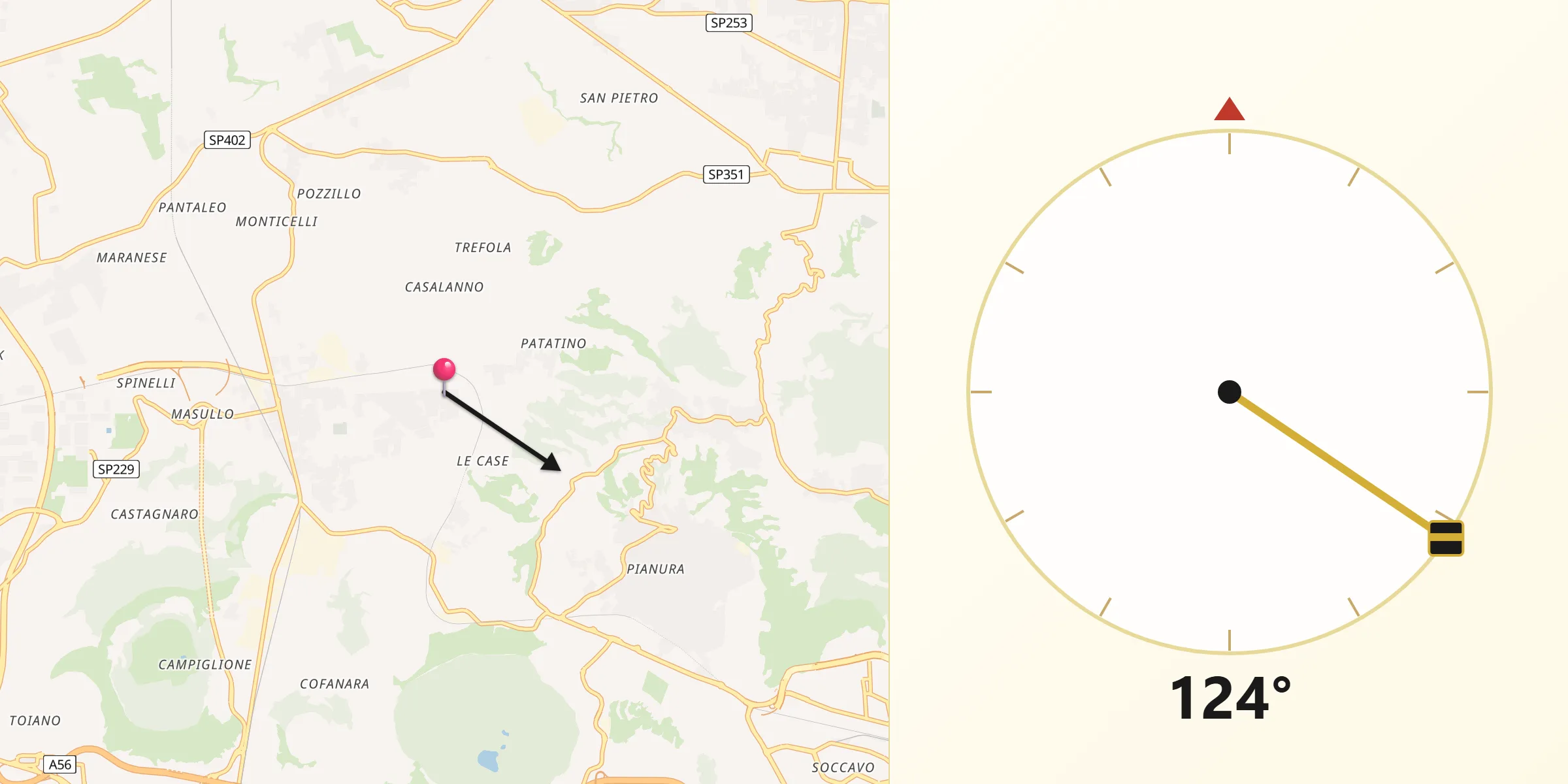 Direzione della Qibla da Quarto