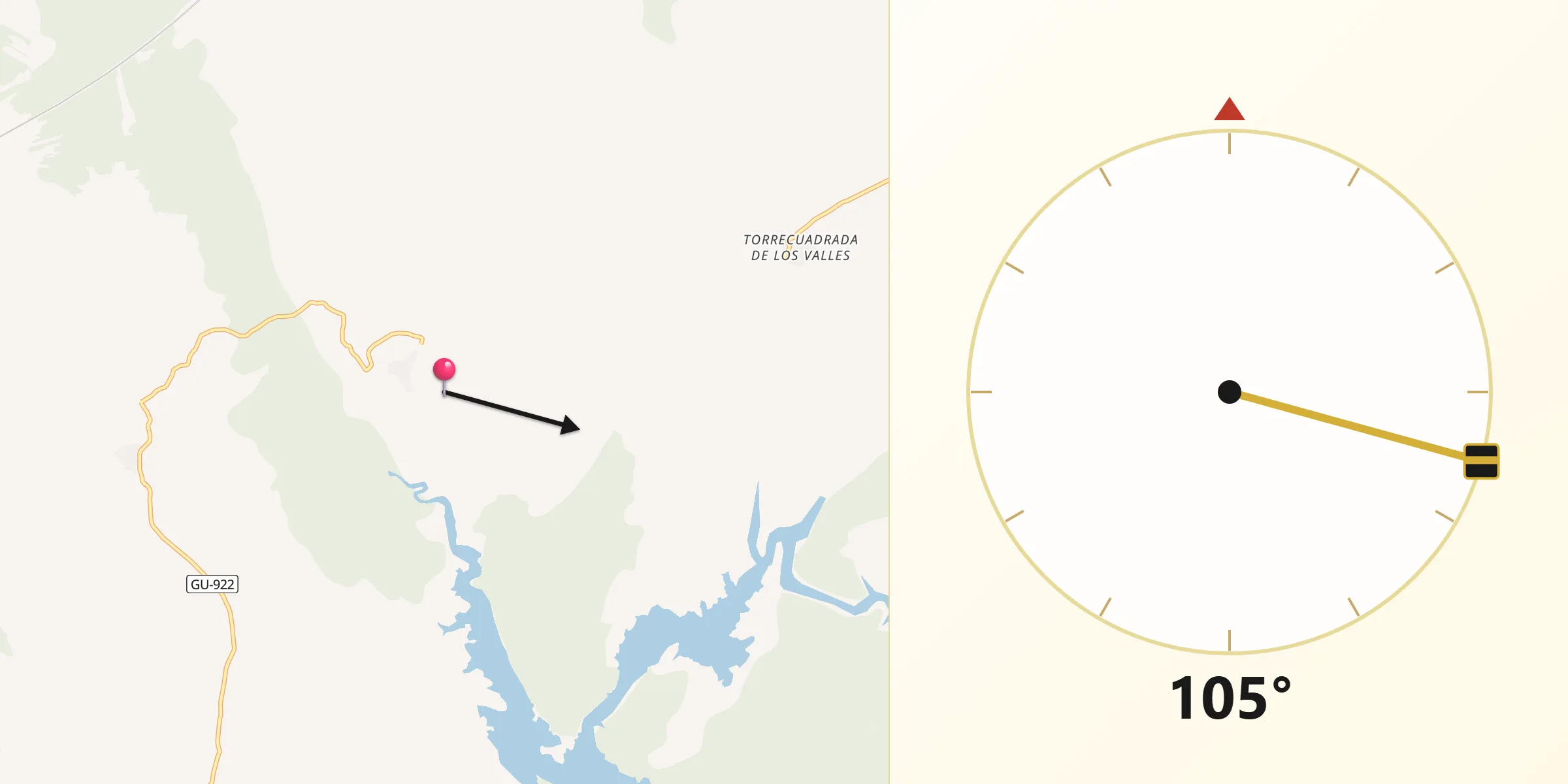 Dirección de la Qibla desde El Sotillo