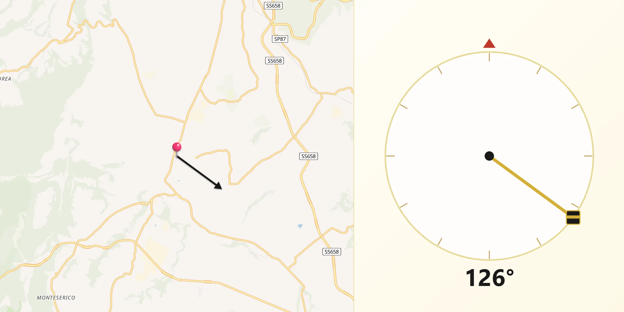 Direzione della Qibla da Atella
