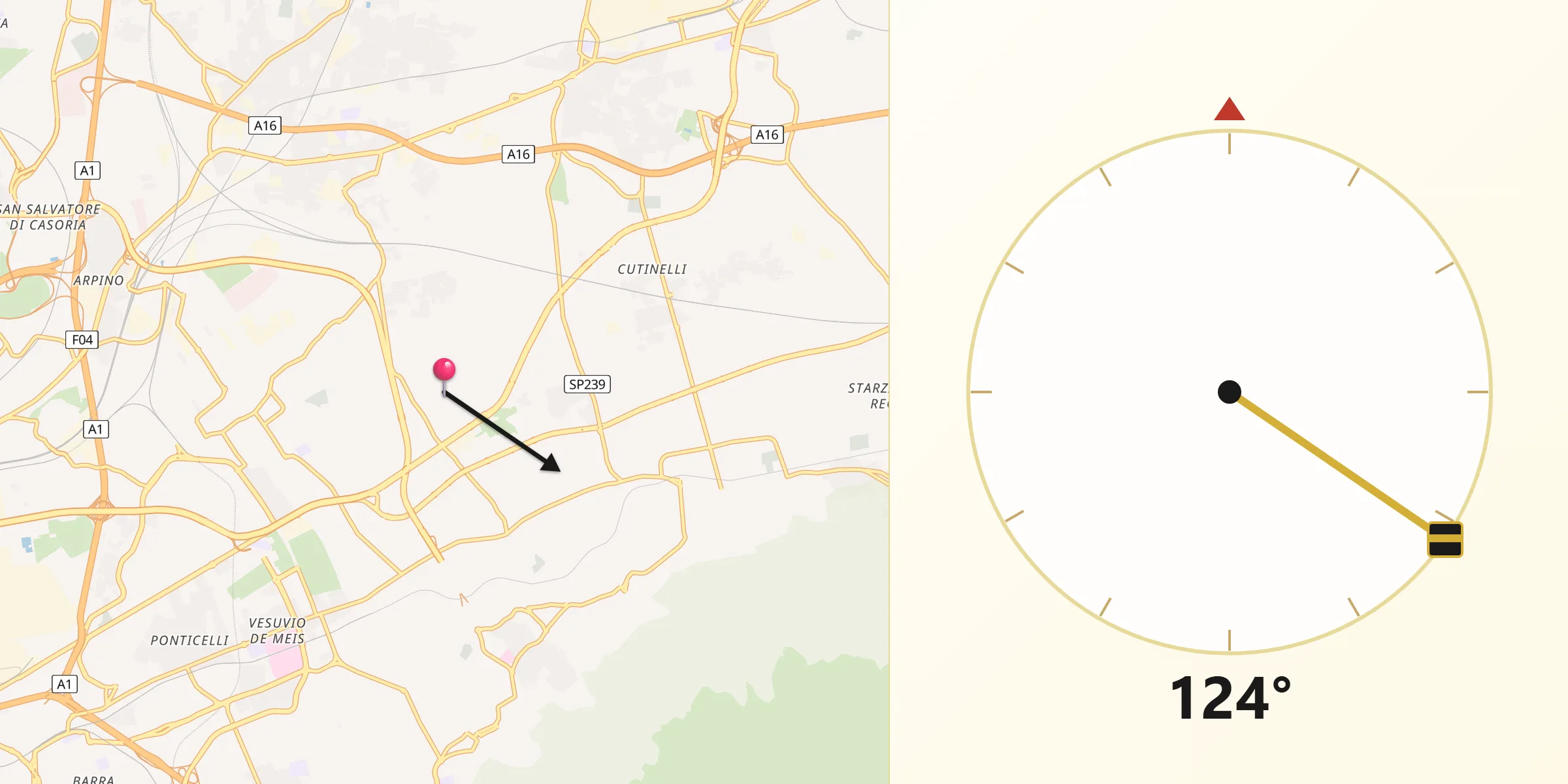 Direzione della Qibla da Musci