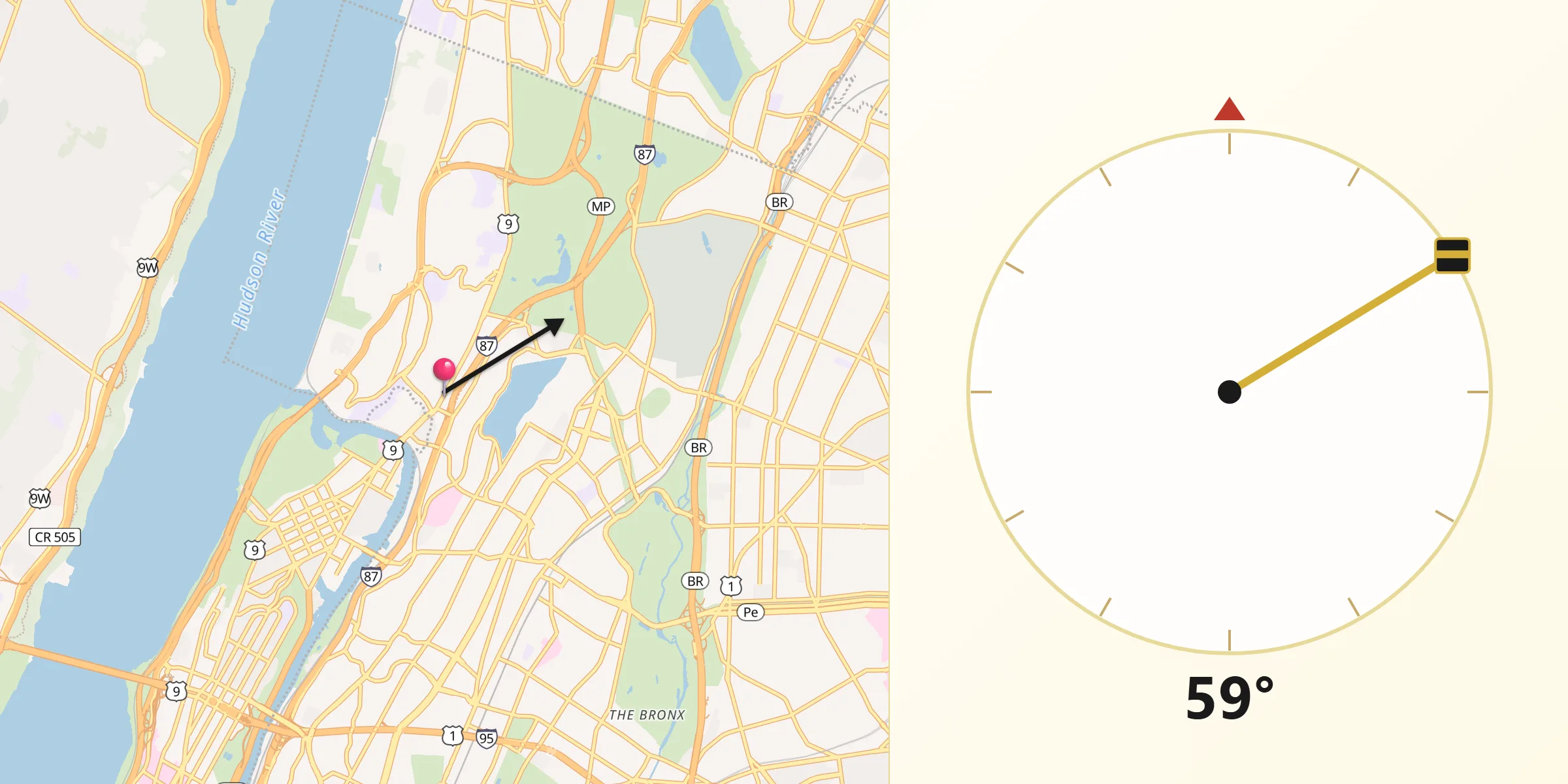 Qibla Direction from Kings Bridge