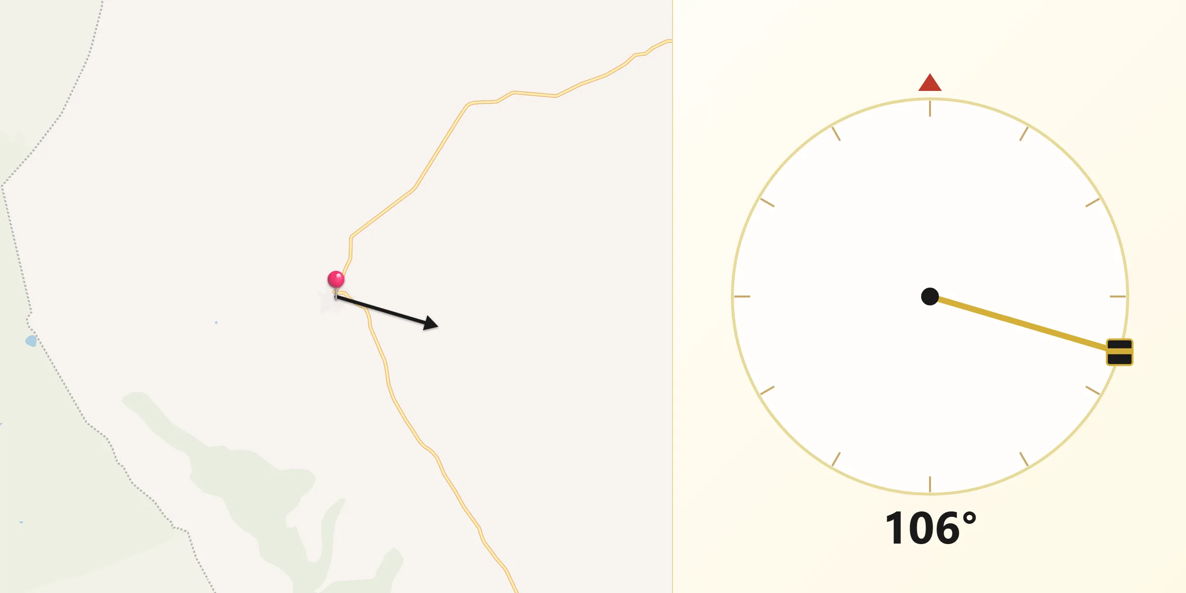 Dirección de la Qibla desde Odón