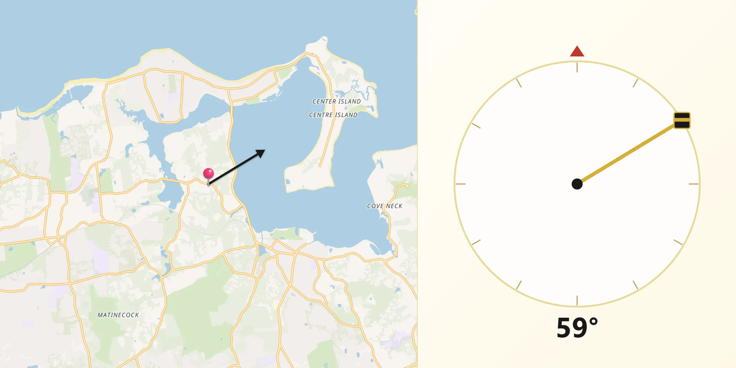Qibla Direction from Mill Neck