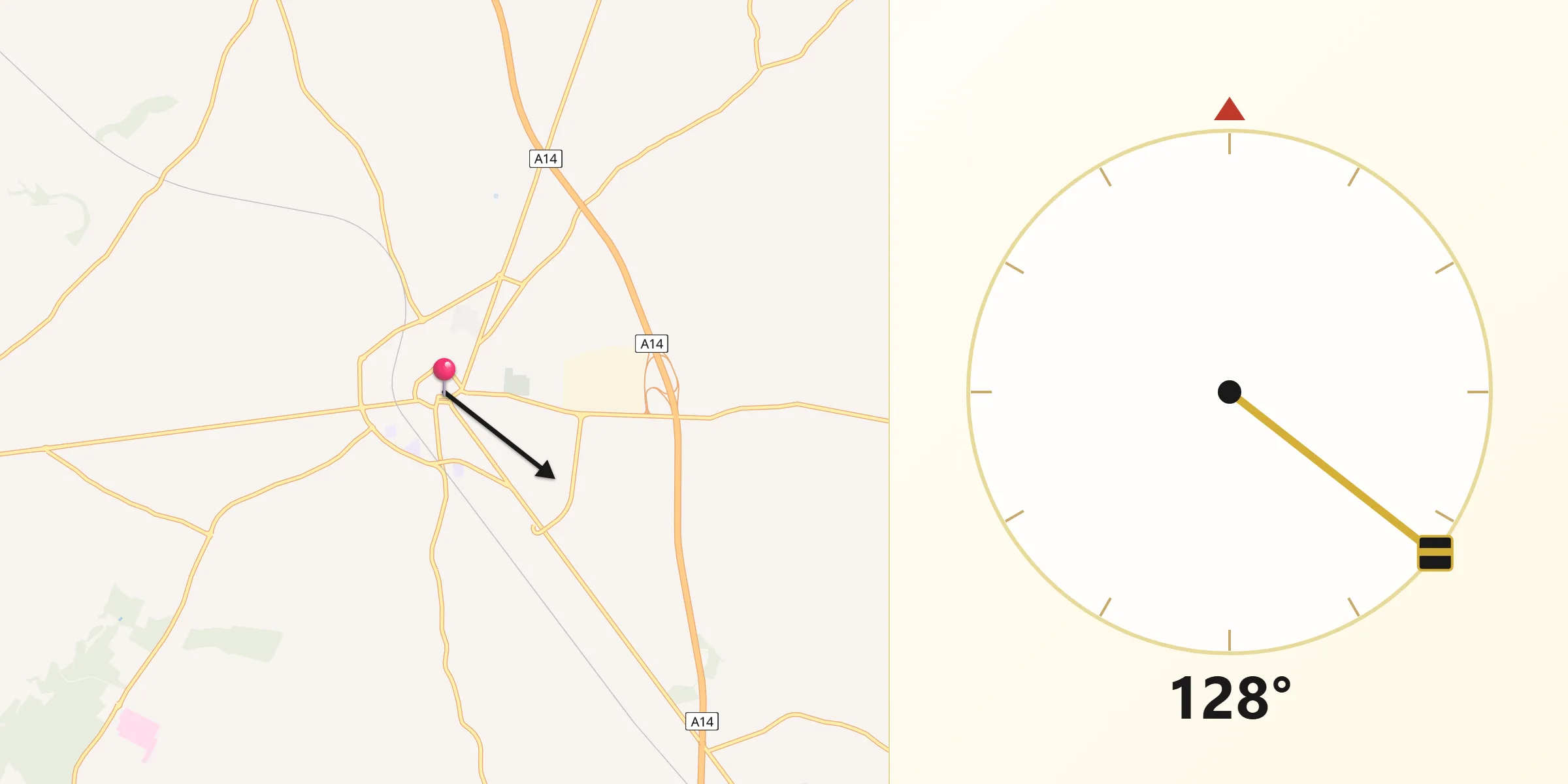 Direzione della Qibla da Acquaviva delle Fonti