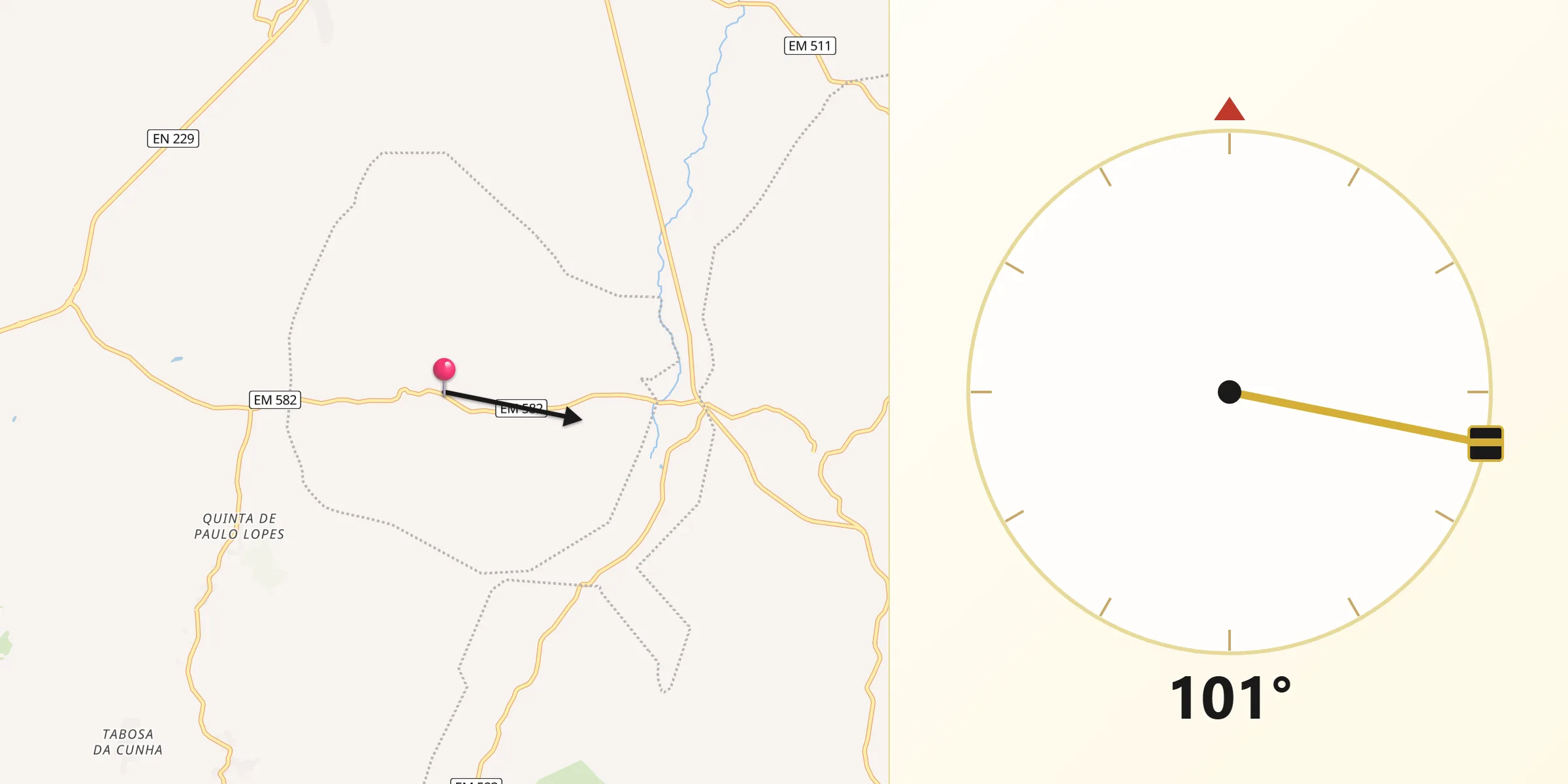 Direção da Qibla a partir de Guilheiro