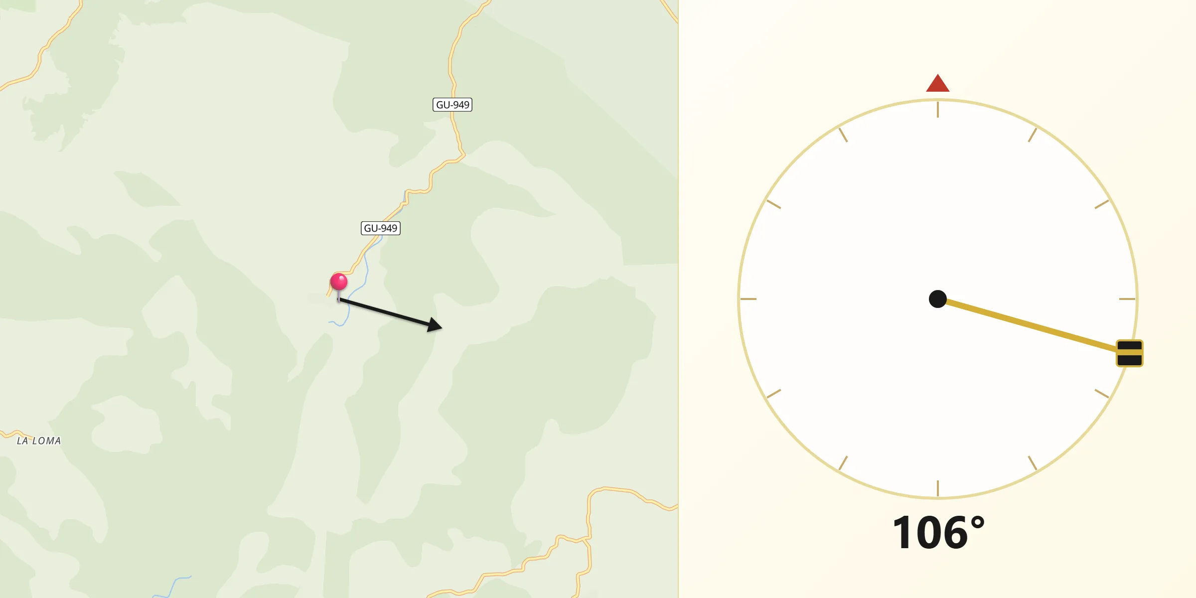Dirección de la Qibla desde Ablanque